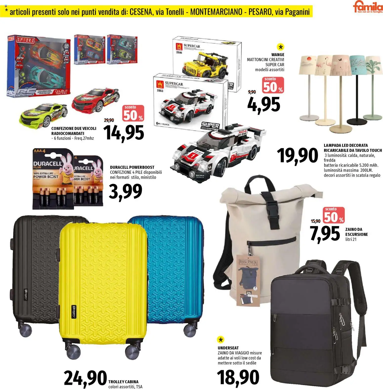 Volantino Famila del 26.03.2026 | Pagina: 31 | Prodotti: Trolley, Tavolo, Batteria, Lampada
