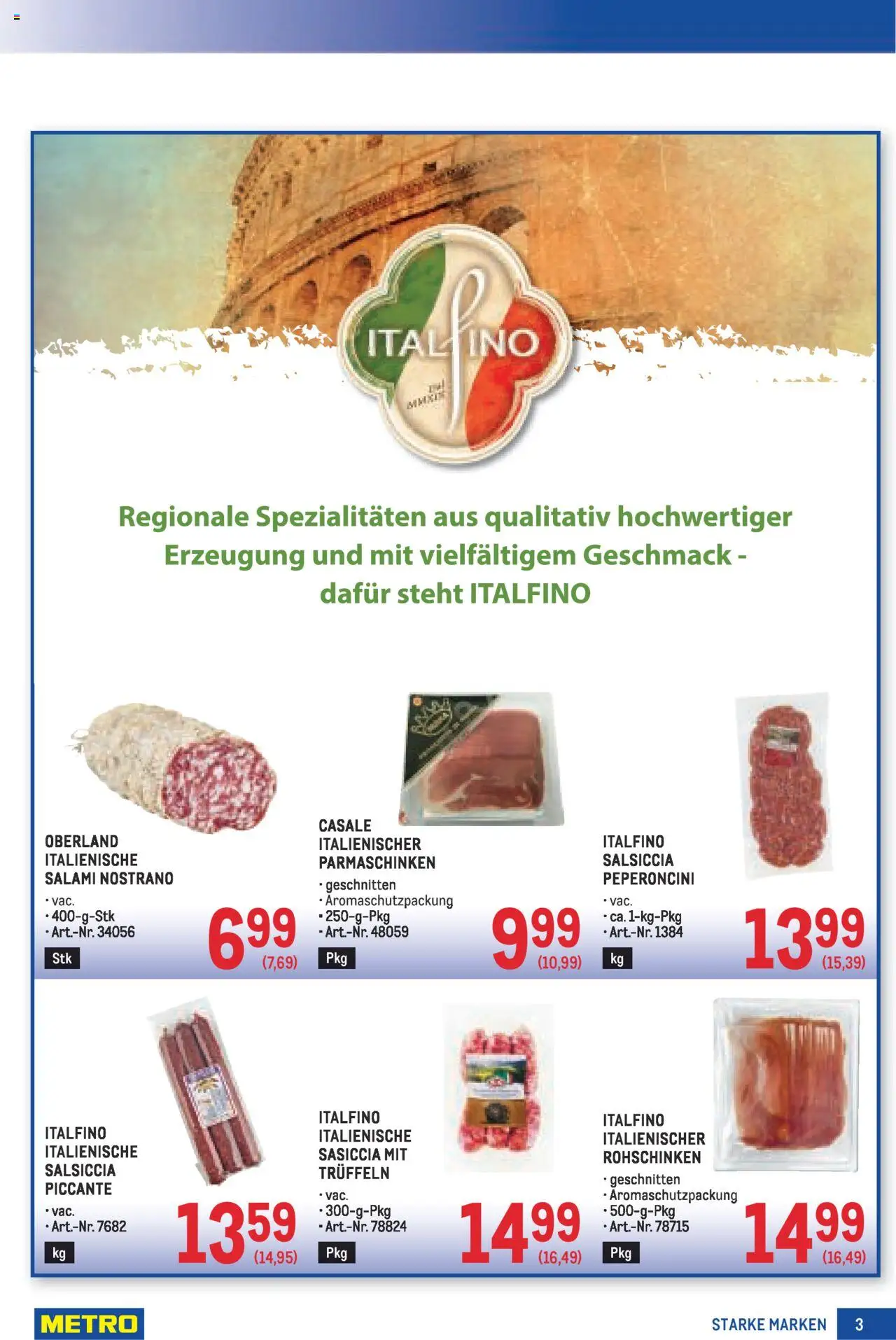 Metro  Angebote Starke Marken gültig ab 07.08.2025 | Seite: 3 | Produkte: Salami