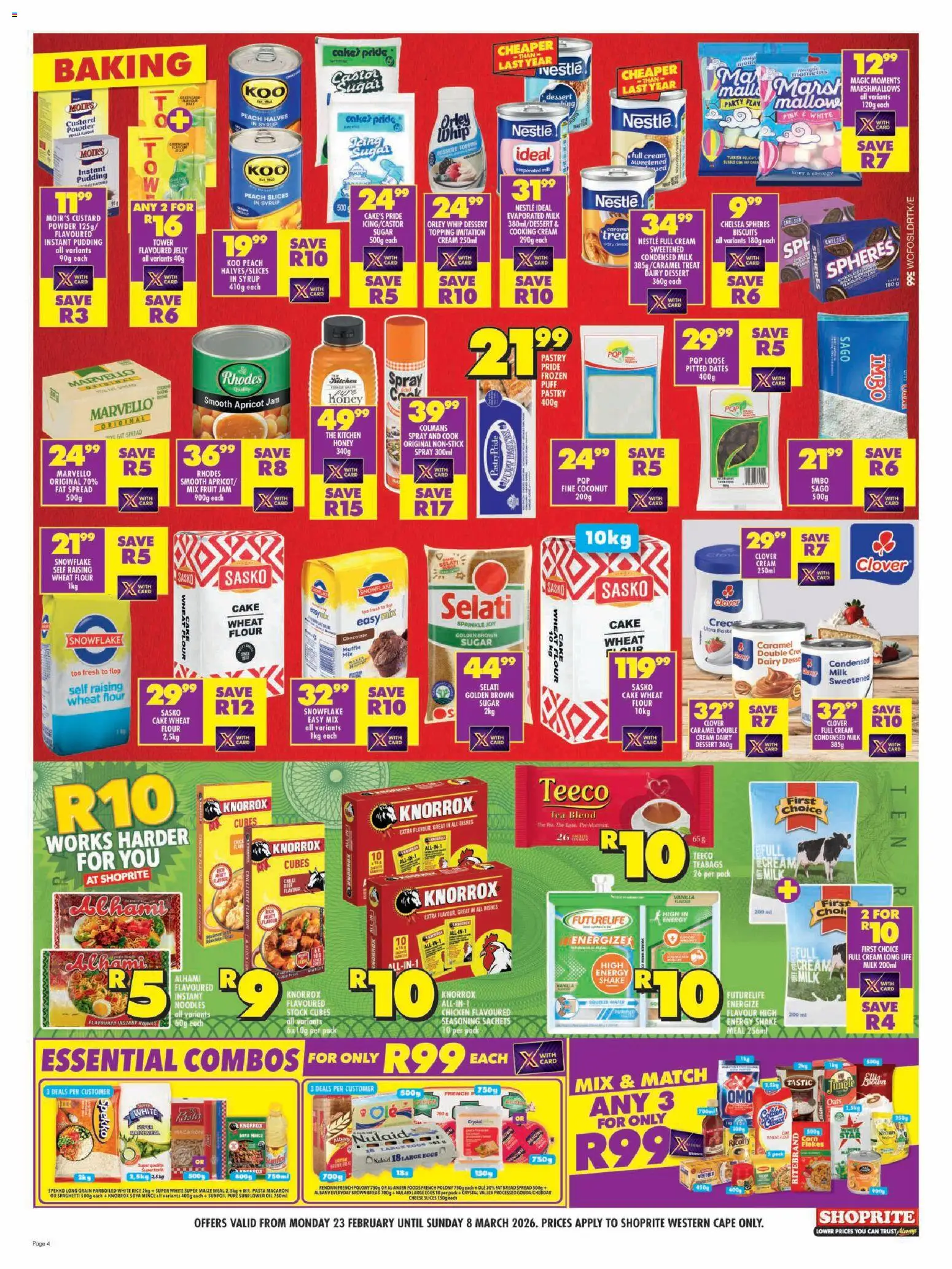 New Shoprite catalogue – valid from 23.02.2026 | Page: 4 | Products: Cake, Polony, Cream, Fruit