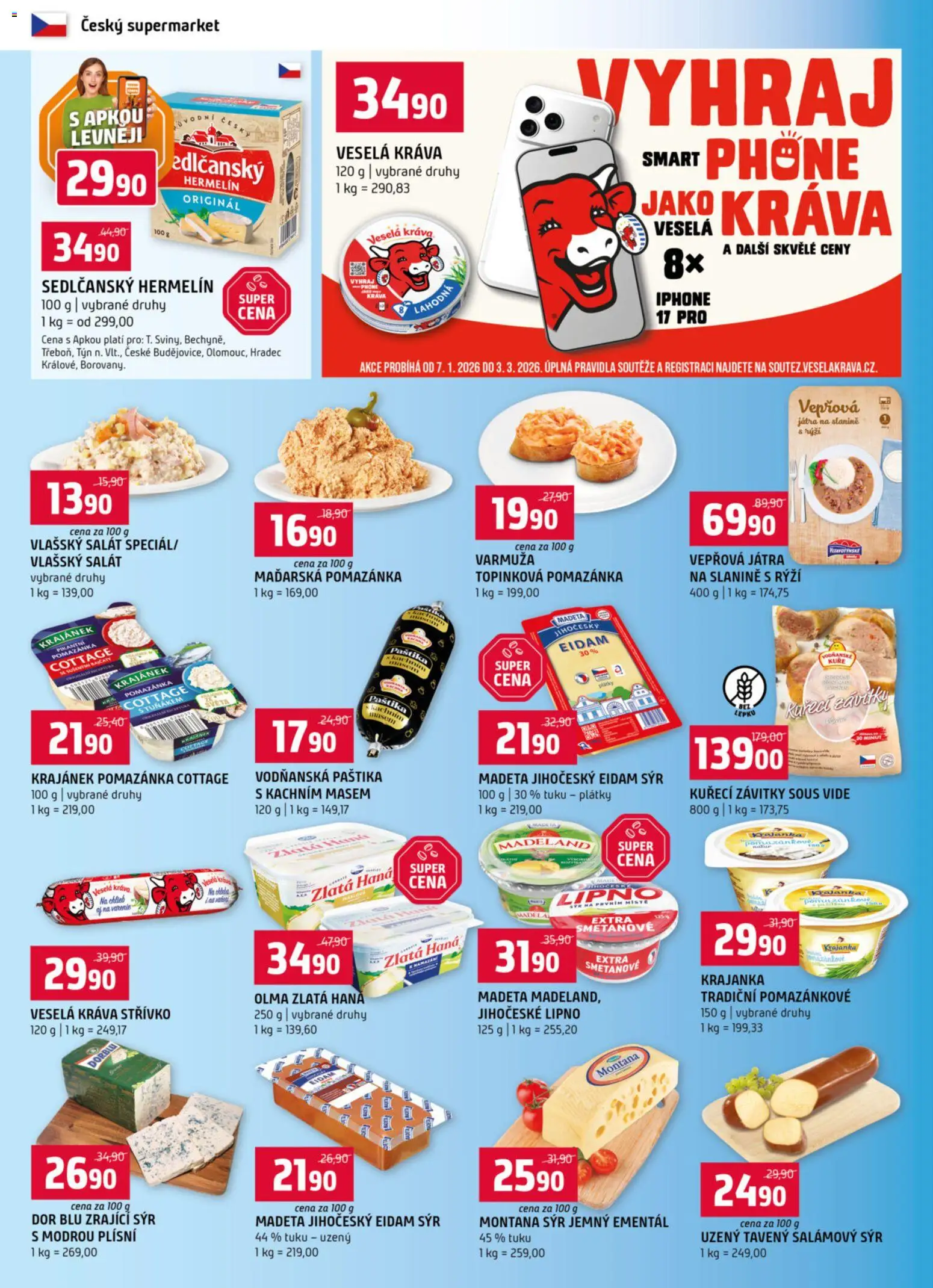 Trefa leták od 28.01.2026 | Strana: 4 | Produkty: Ementál, Pomazánka, Kuře, Cottage
