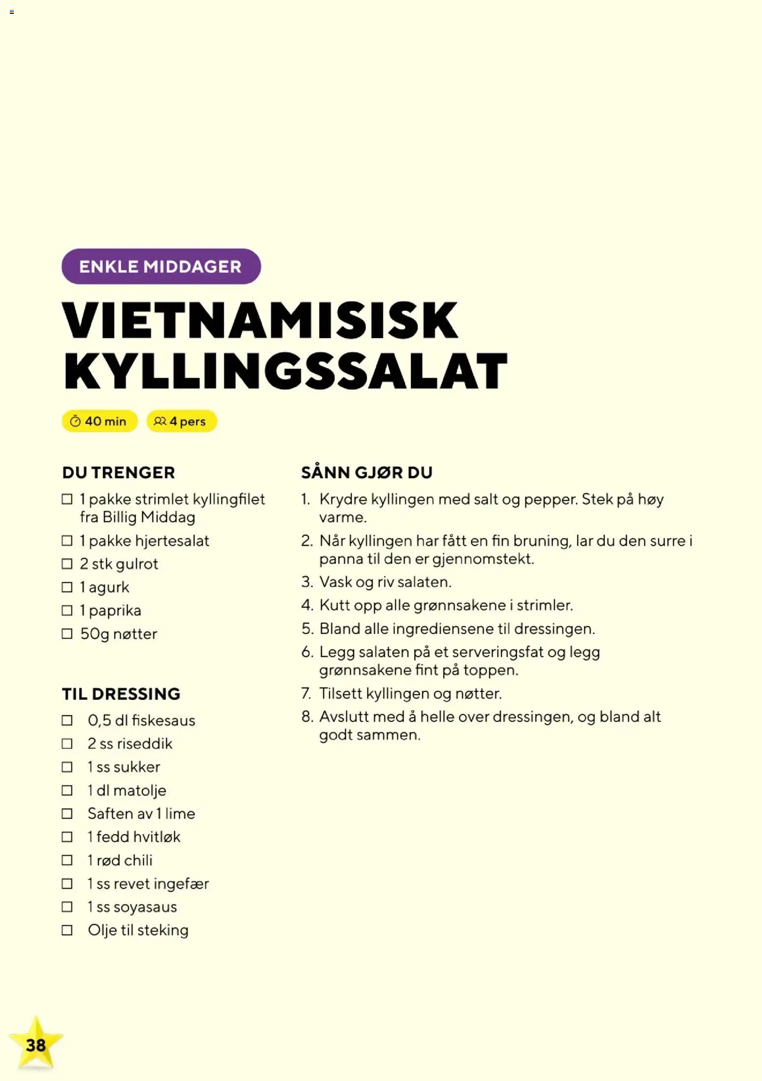 {H1} | Side: 38 | Produkter: Olje, Paprika, Dressing, Målarfärg