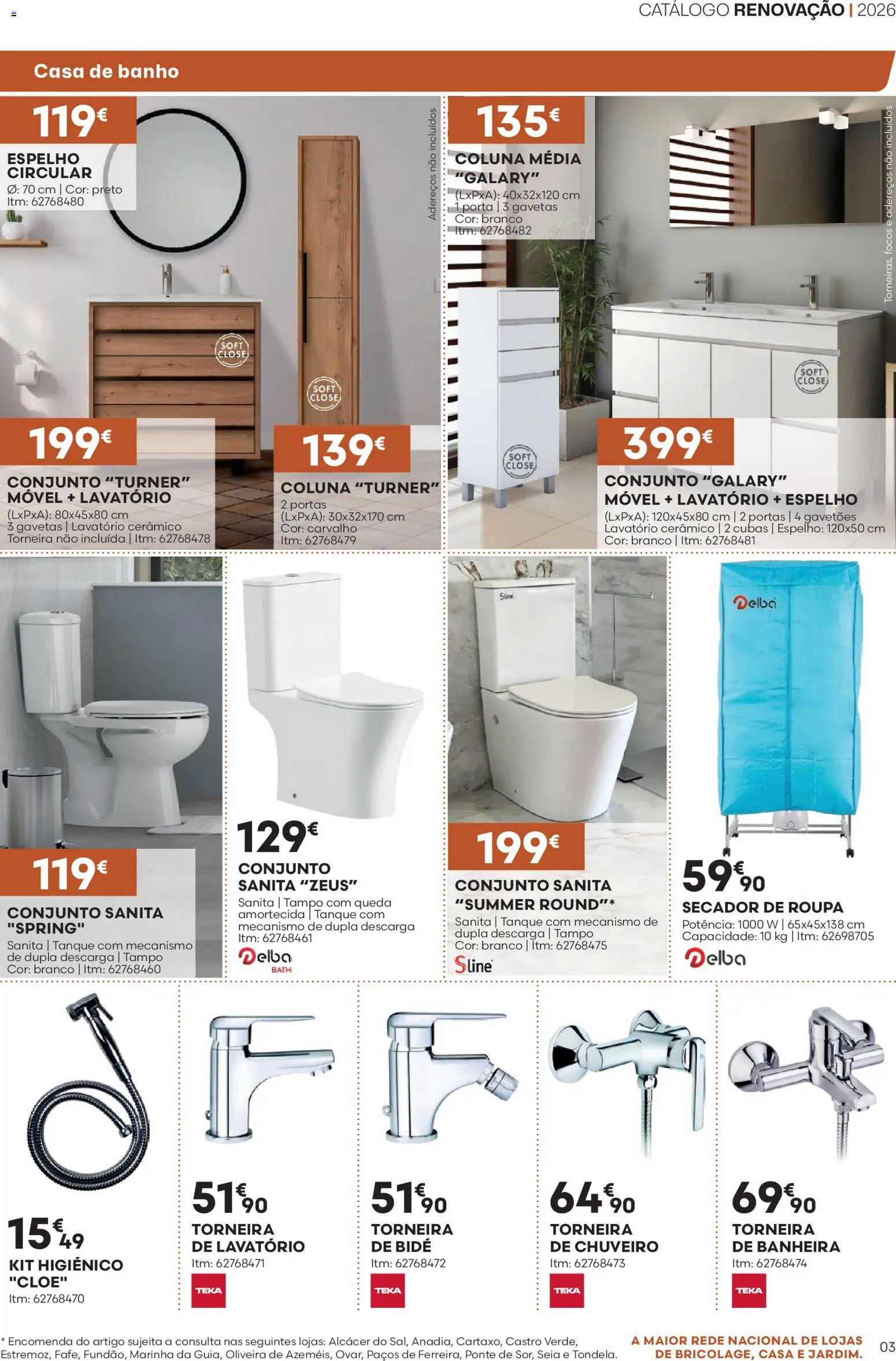 BricoMarché folheto │ válido de 22.01.2026 | Página: 3 | Produtos: Lavatório, Casa de banho, Banho, Espelho