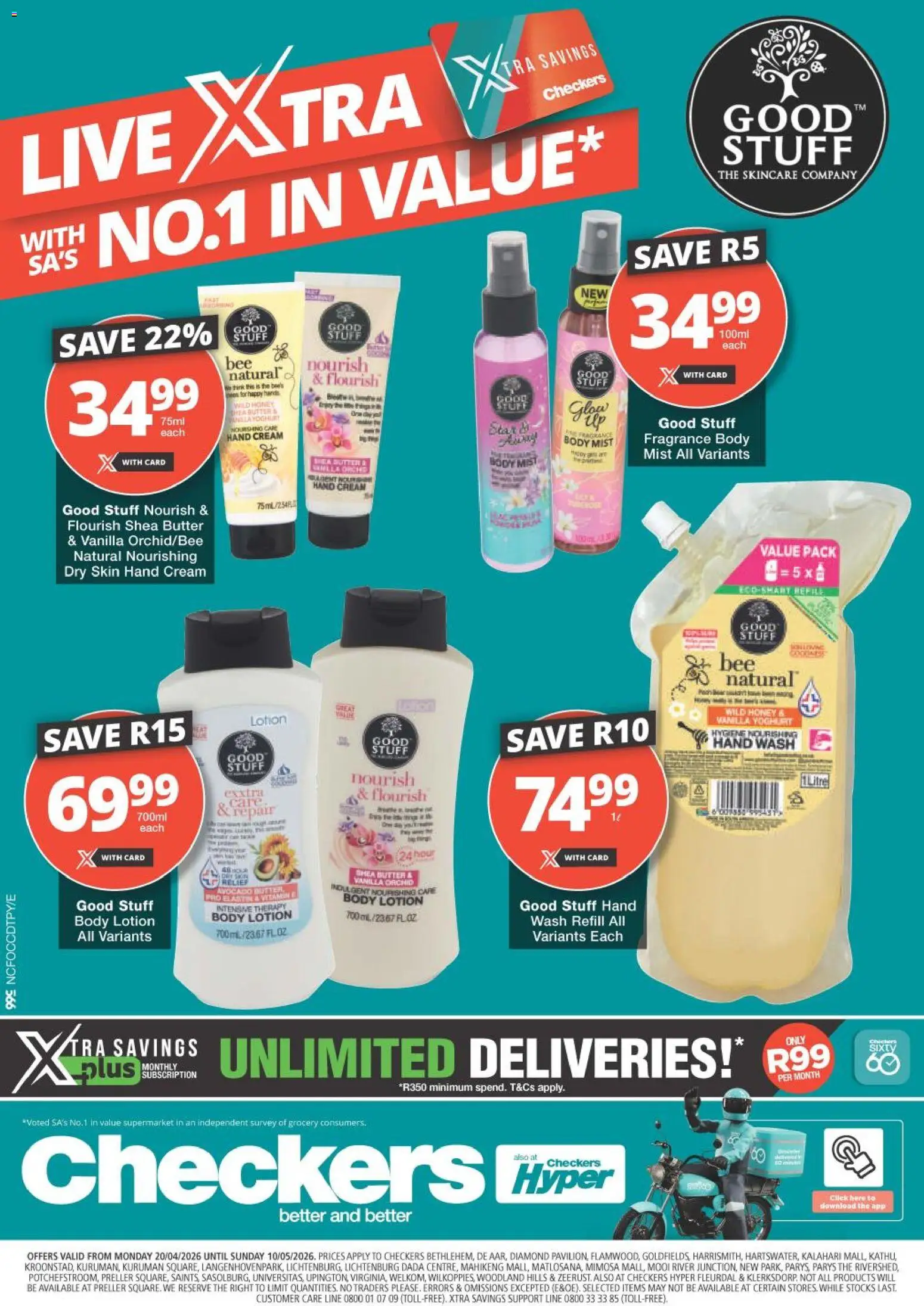 New Checkers catalogue – valid from 20.04.2026 | Page: 1 | Products: Butter, Fragrance, Hand cream, Lotion