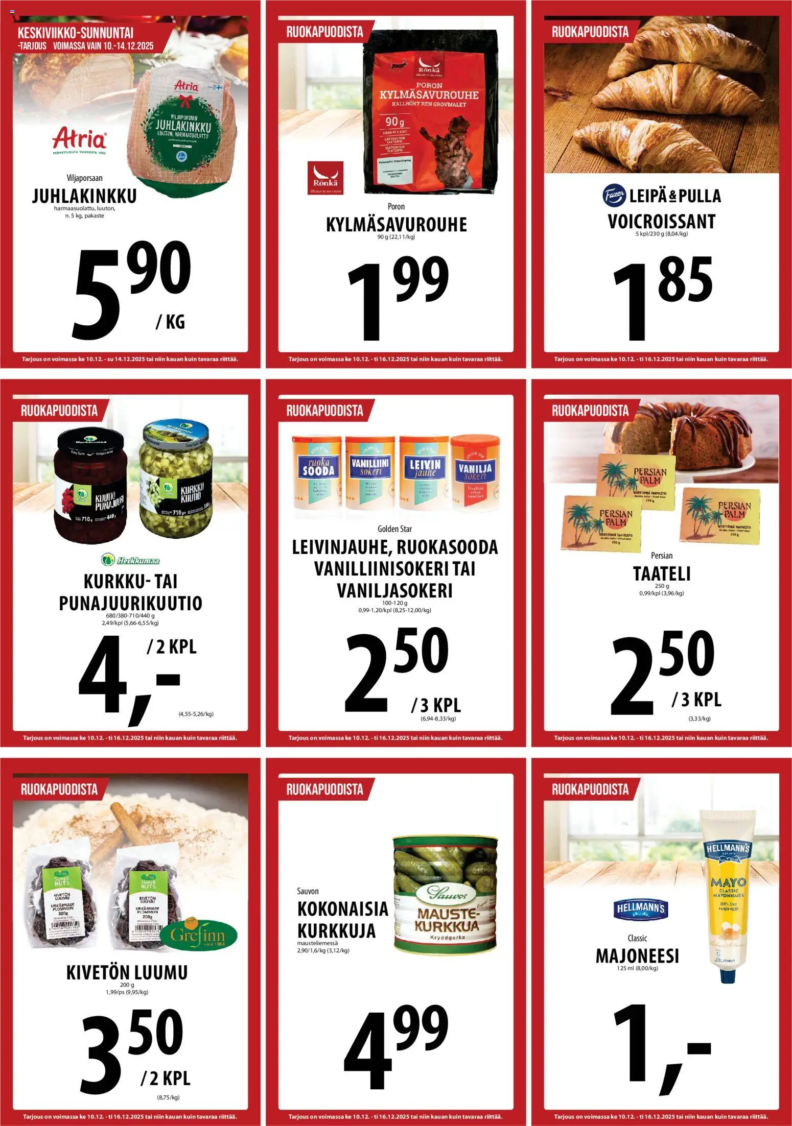 Tuuri tarjoukset – voimassa 10.12.2025 alkaen | Sivu: 15 | Tuotteet: Luumu, Majoneesi, Leipä, Pulla