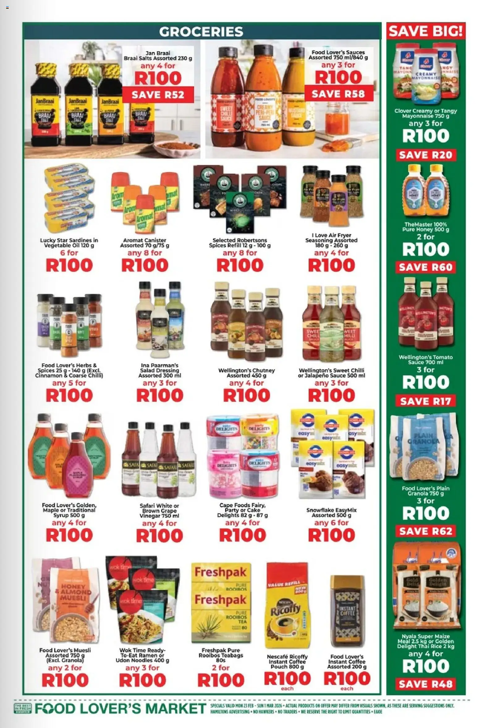 New Food Lover's Market catalogue – valid from 23.02.2026 | Page: 13 | Products: Maize meal, Oil, Dressing, Herbs