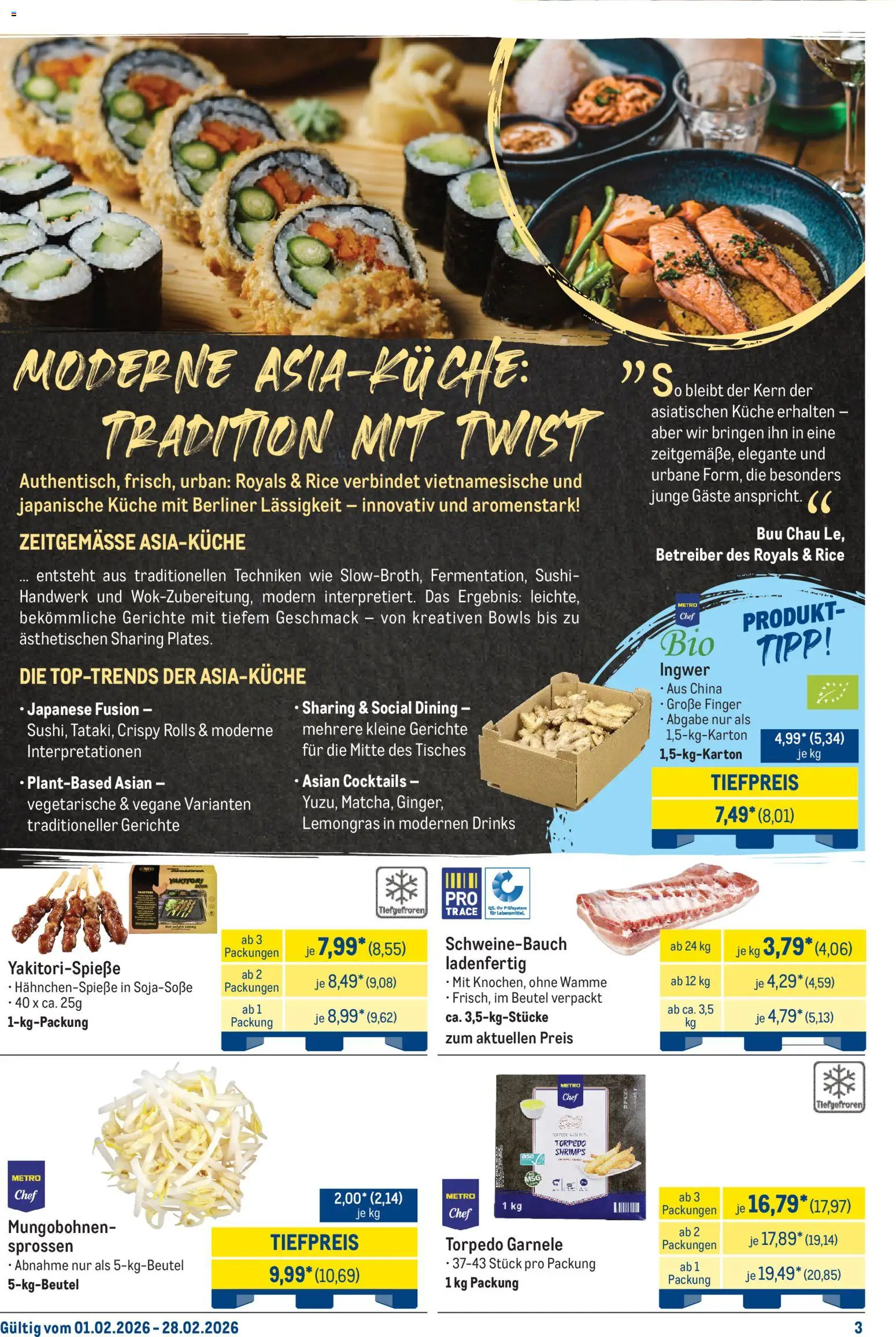 Metro Monats-Menü – gültig ab 01.02.2026 | Seite: 3 | Produkte: Berliner, Sojasoße, Schweinebauch, Küche