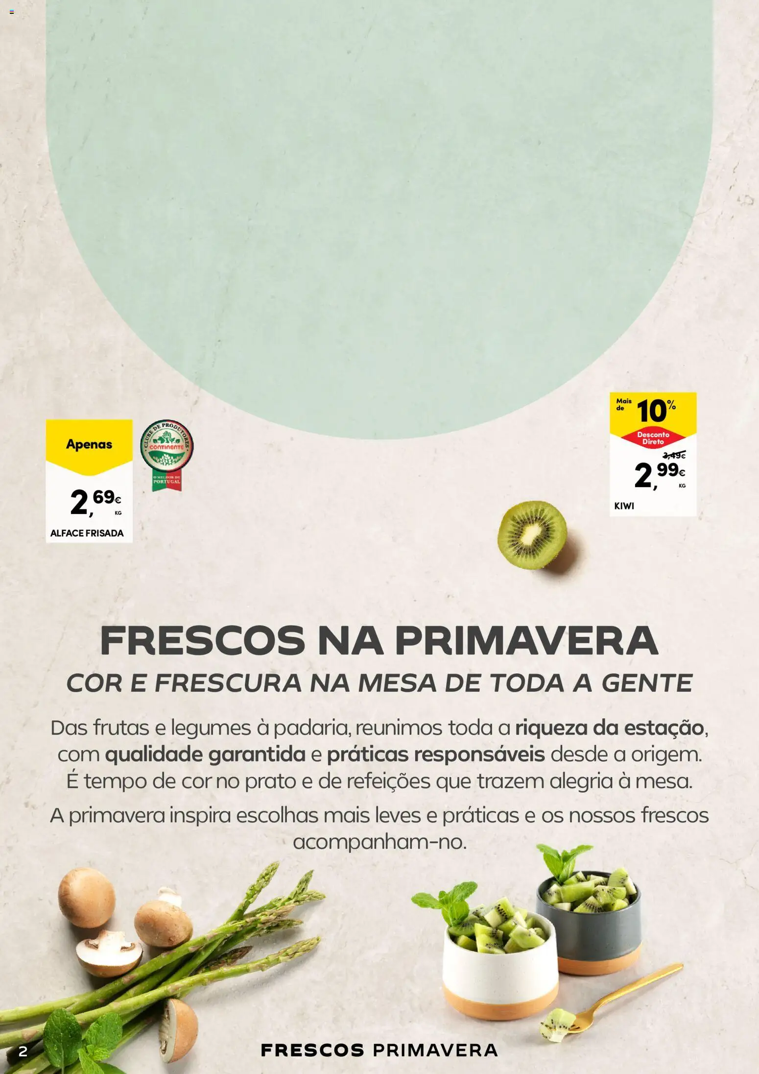 Continente - A frescura da primavera │ válido de 17.03.2026 | Página: 2 | Produtos: Mesa, Kiwi, Alface