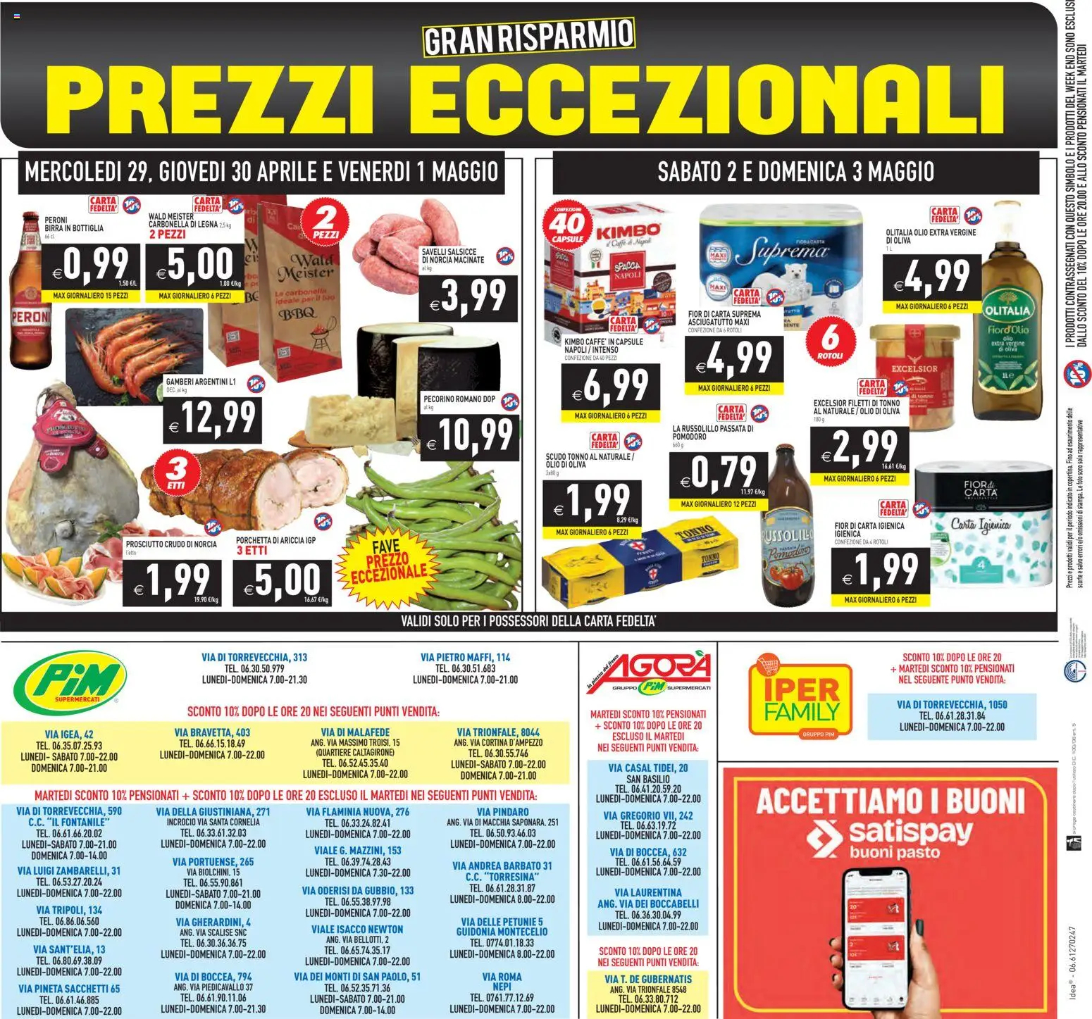 Volantino PIM Supermercati del 29.04.2026 | Pagina: 24 | Prodotti: Porchetta, Olio, Tonno al naturale, Olio di Oliva