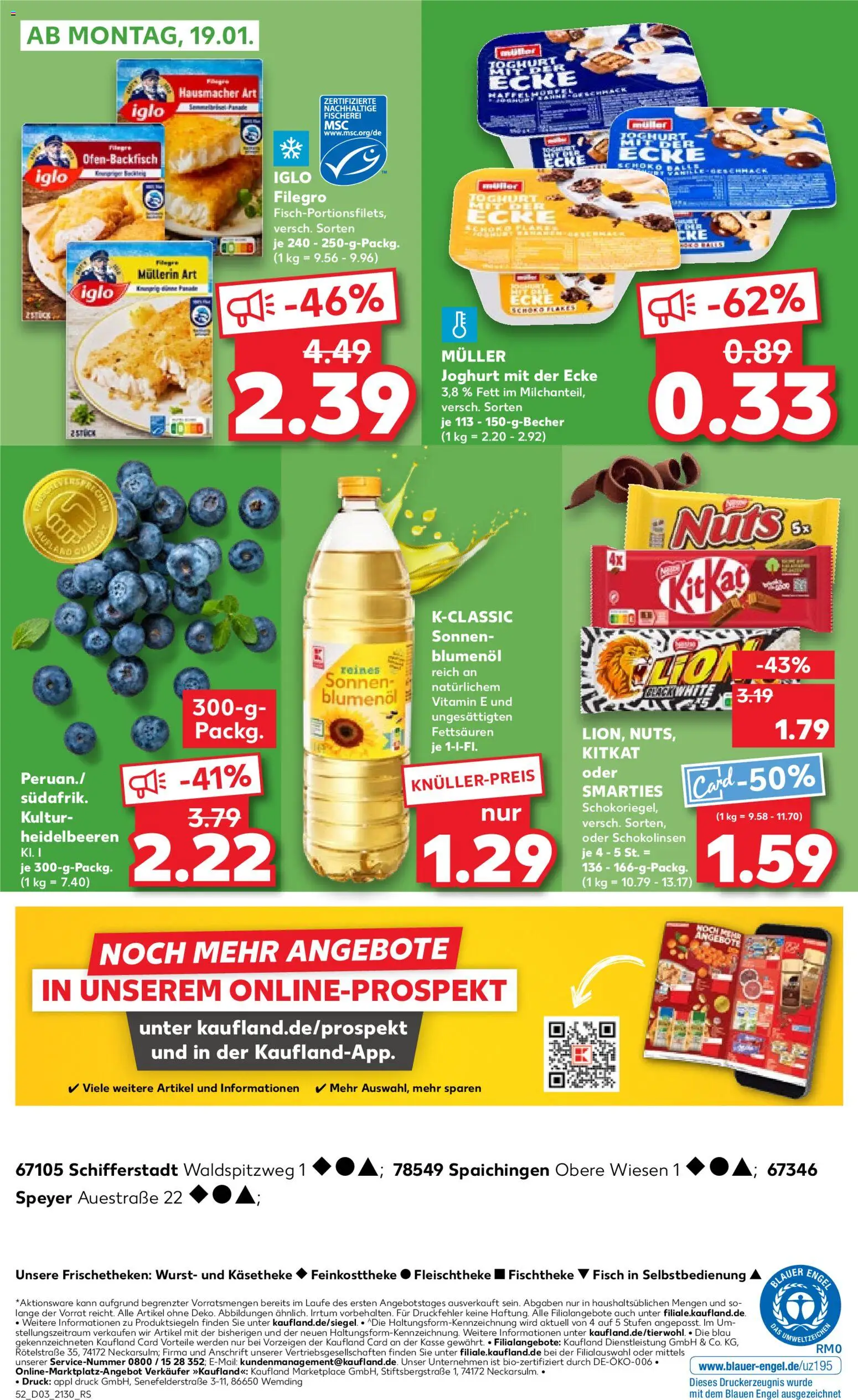 Kaufland prospekt Speyer	 – gültig ab 15.01.2026 | Seite: 52 | Produkte: Joghurt, Iglo, Smarties, Heidelbeeren
