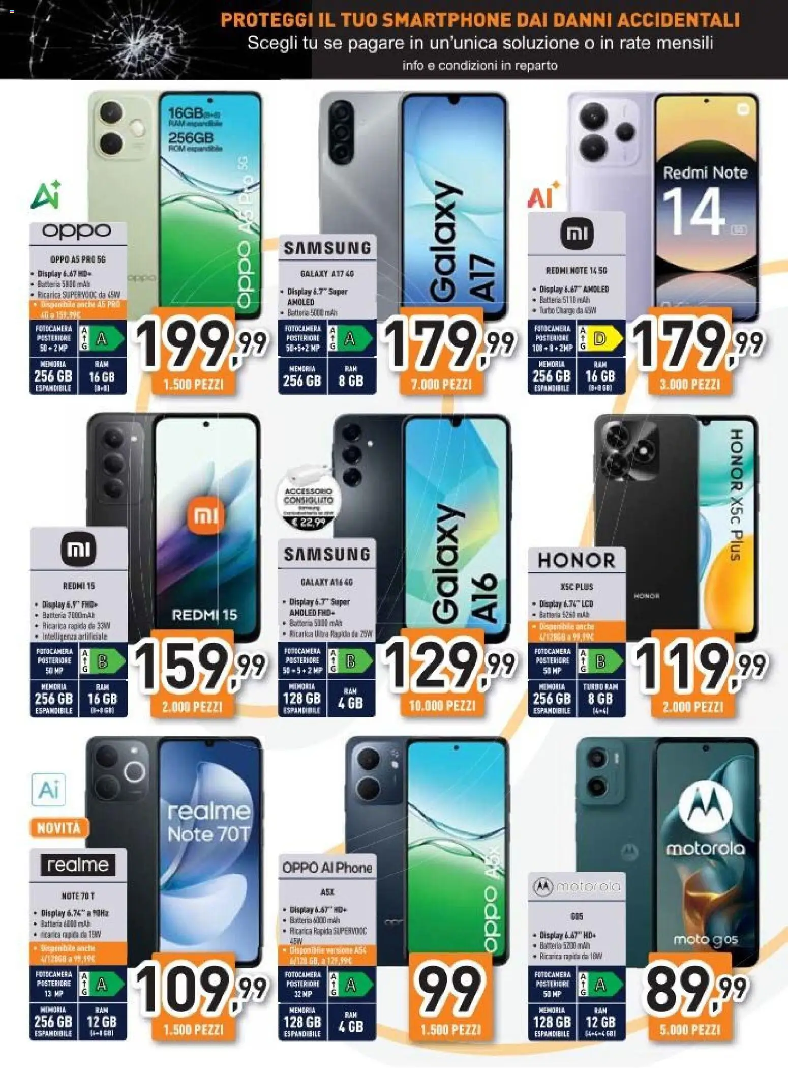 Volantino Unieuro del 04.11.2025 | Pagina: 7 | Prodotti: Smartphone, Fotocamera, Batterie, Samsung