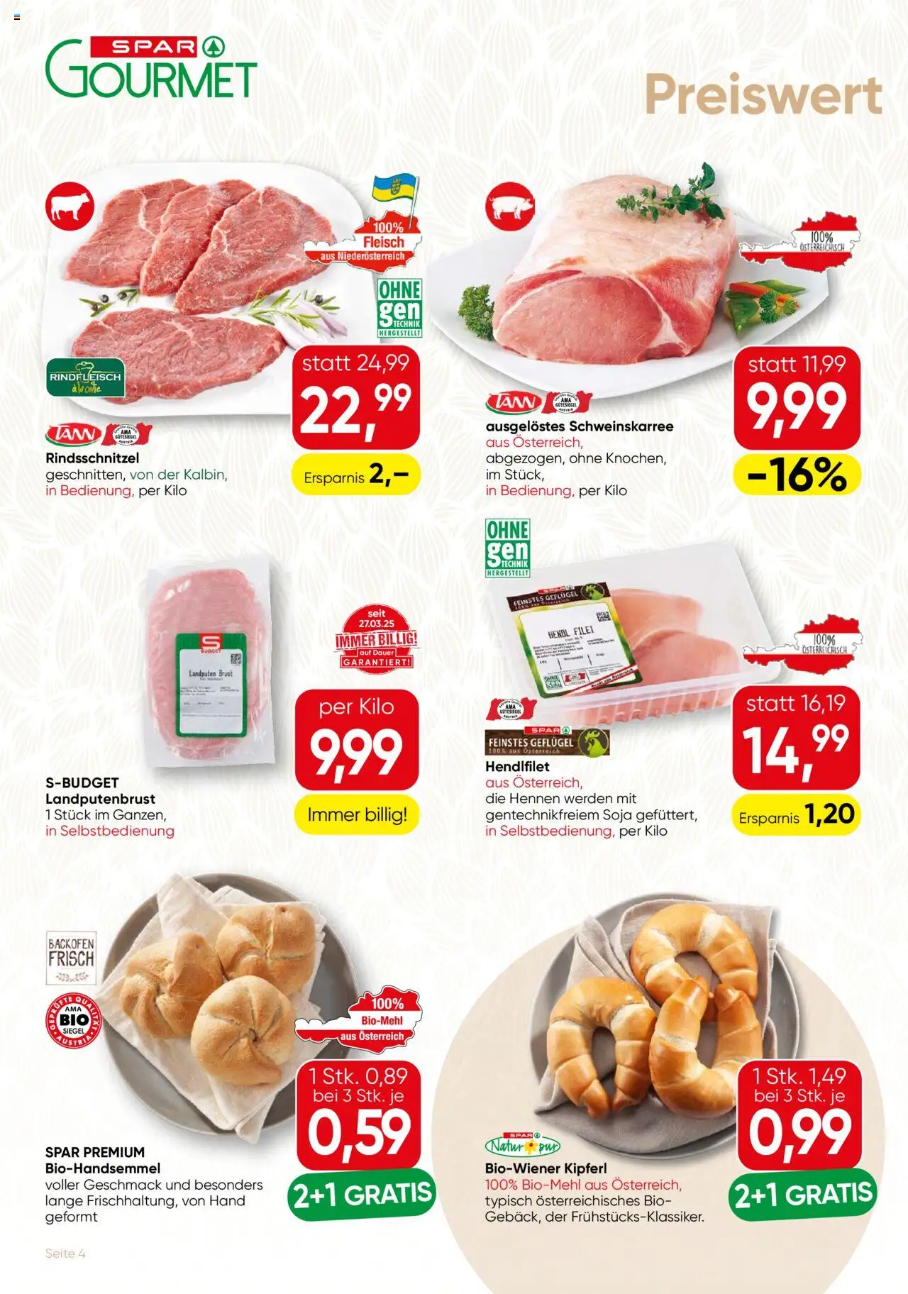 SPAR Gourmet Flugblatt - Wien gültig ab 16.10.2025 | Seite: 4 | Produkte: Rindfleisch