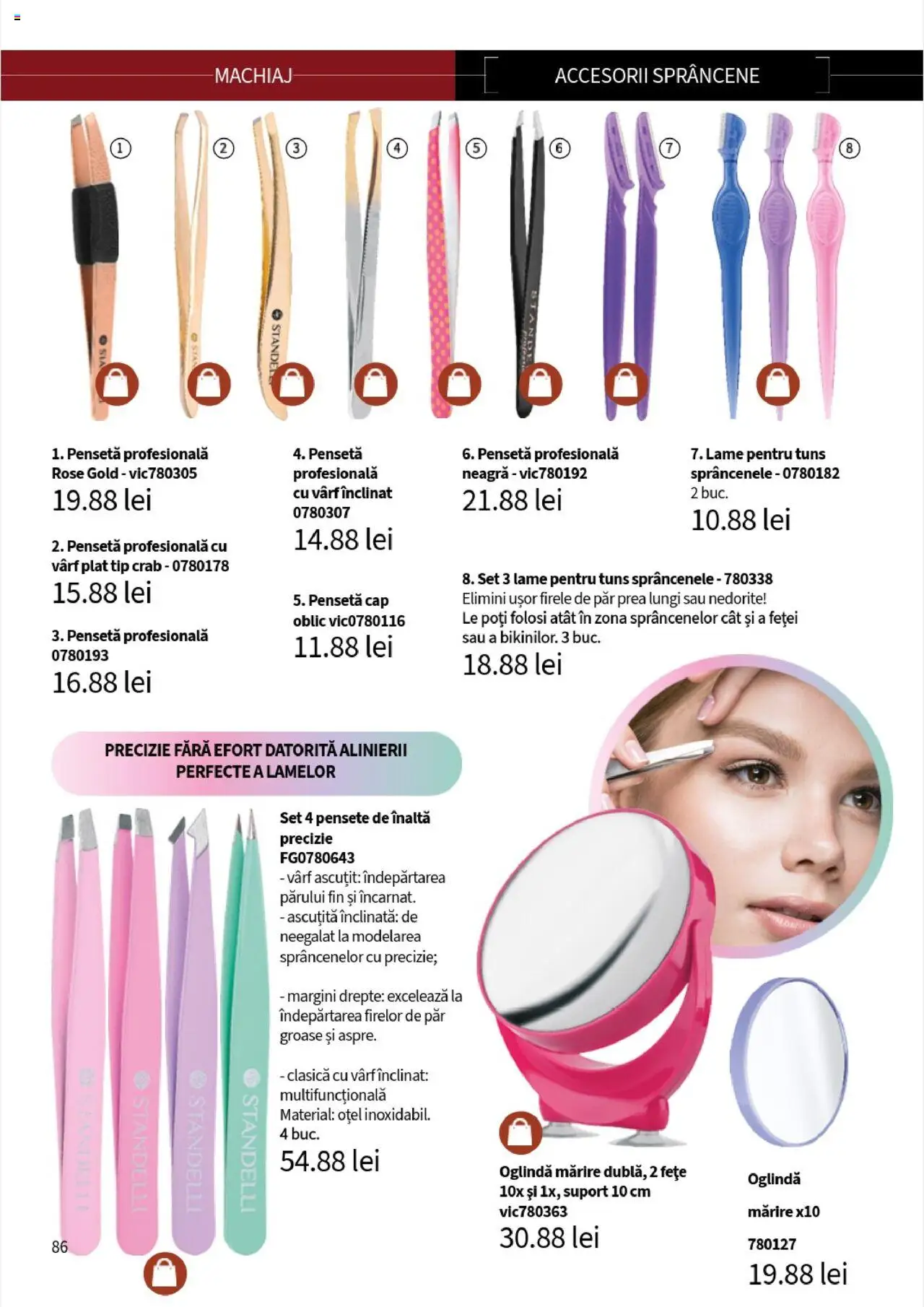 Noul catalog Lady’s – valabil de la 25.09.2025 | Pagină: 88 | Produse: Pensetă, Oglindă, Machiaj