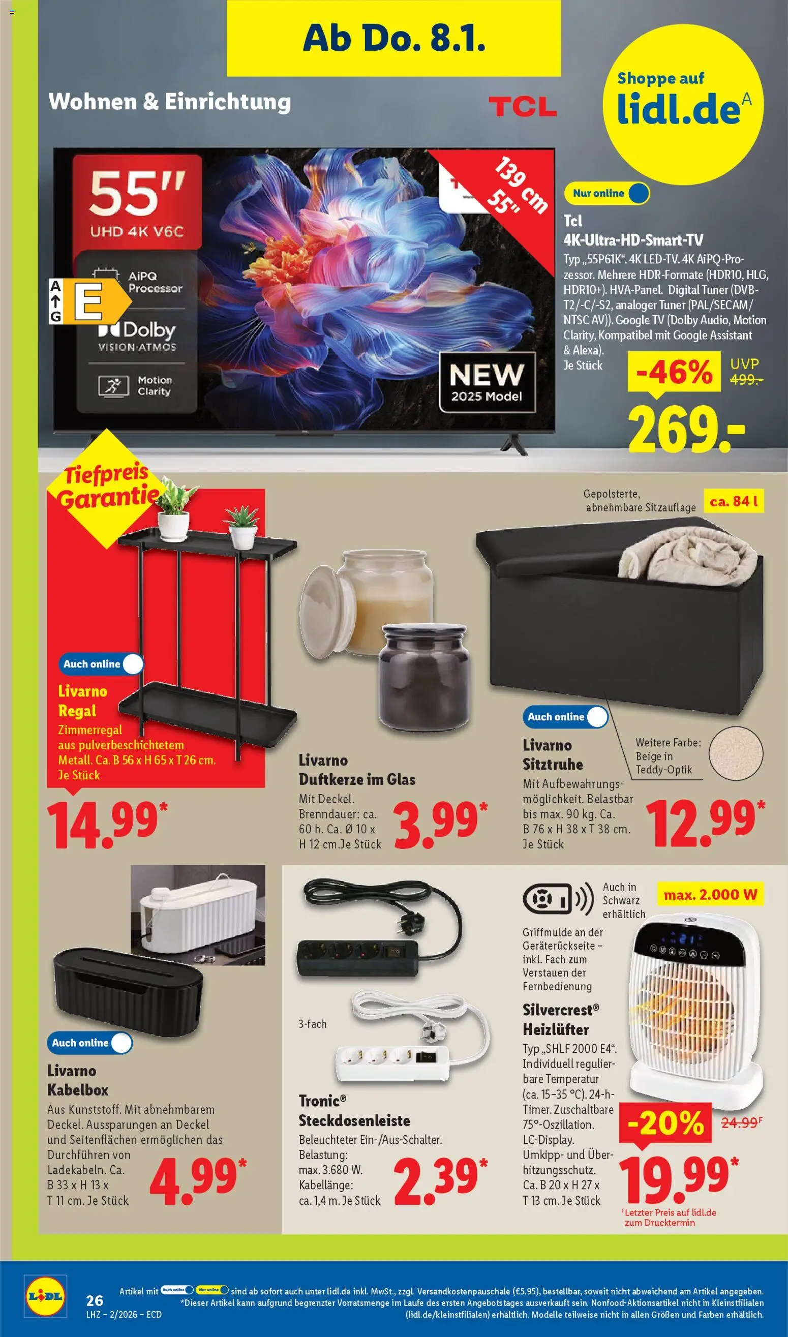 Lidl - Prospekt – gültig ab 05.01.2026 | Seite: 36 | Produkte: Regal, TV