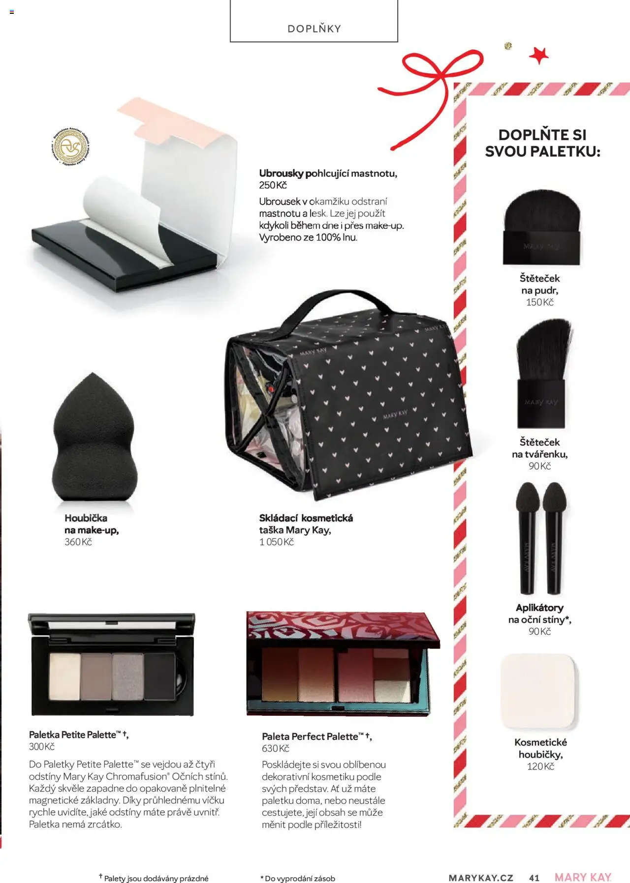 Mary Kay kniha o kráse od 01.10.2025 | Strana: 41 | Produkty: Houbička, Ubrousky, Taška, Oční stíny
