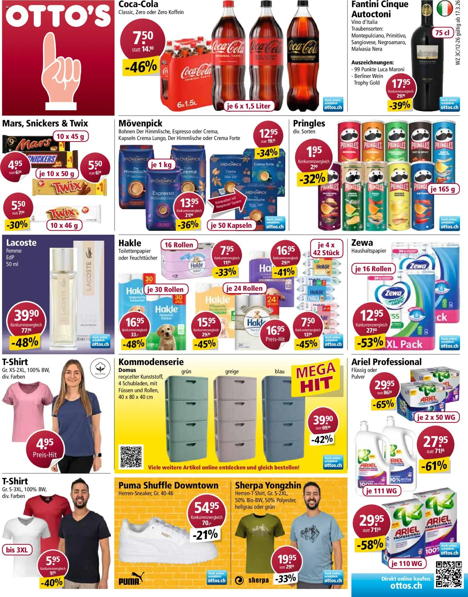 Otto's aktionen – gültig ab 17.03.2026 | Seite: 1 | Produkte: Coca Cola, Pulver, Mars, Toilettenpapier