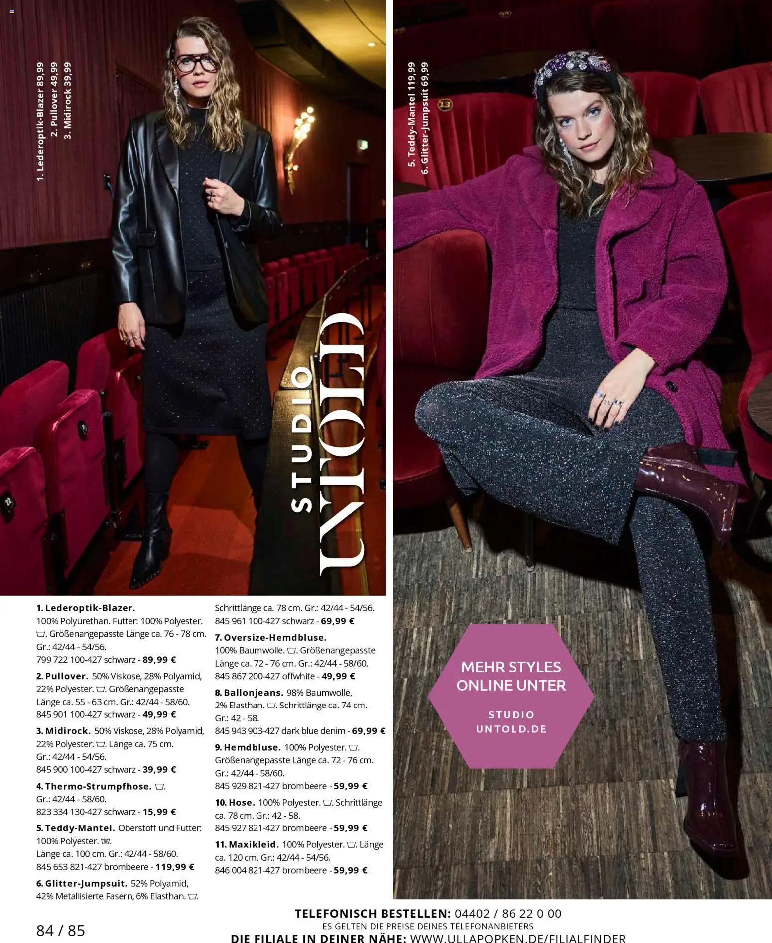 Ulla Popken Prospekt 	 – gültig ab 01.11.2025 | Seite: 84 | Produkte: Midirock, Pullover