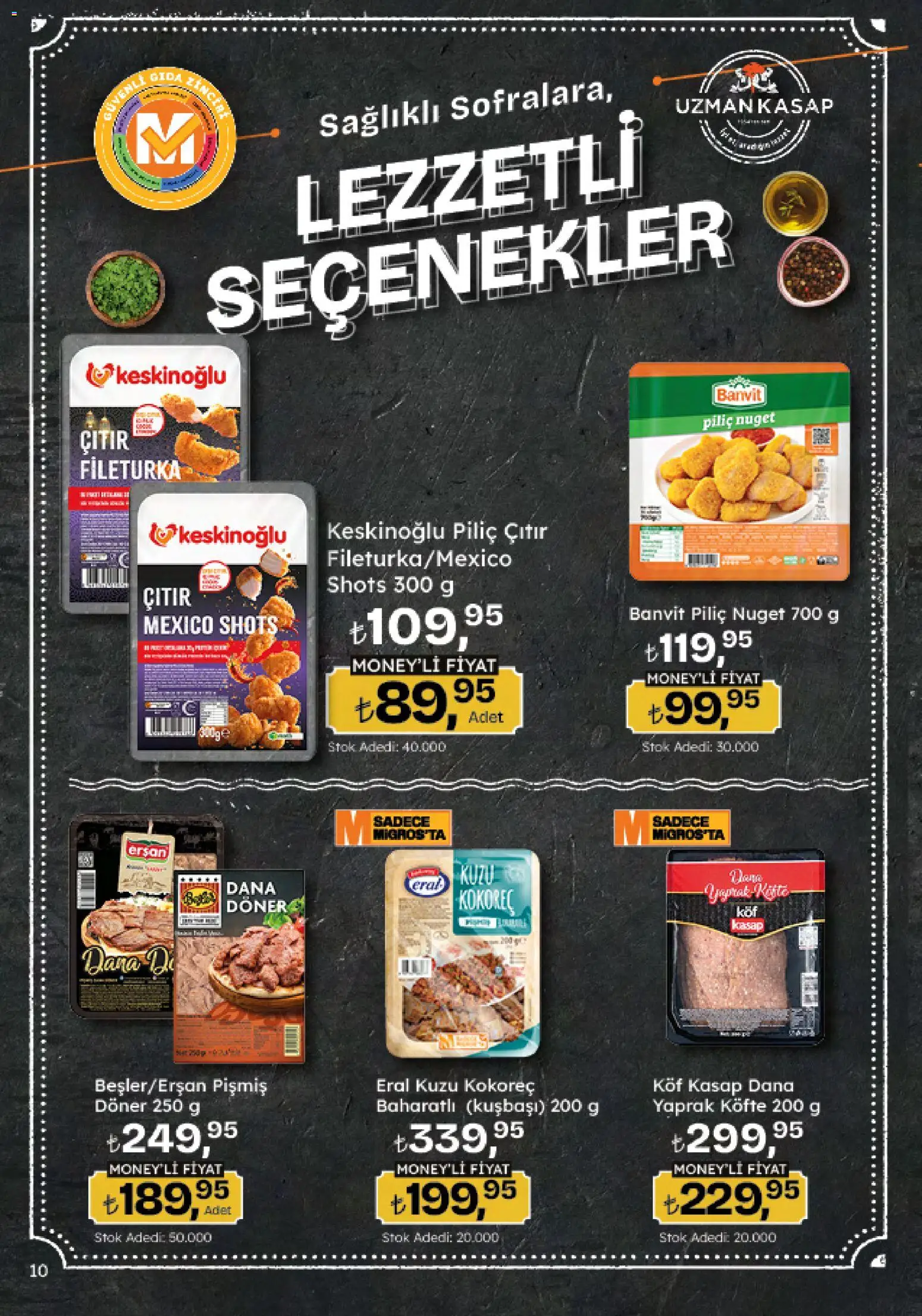 Migros Katalog - Migroskop - 12.02.2026 tarihinden itibaren geçerlidir | Sayfa: 10 | Ürünler: Döner, Piliç