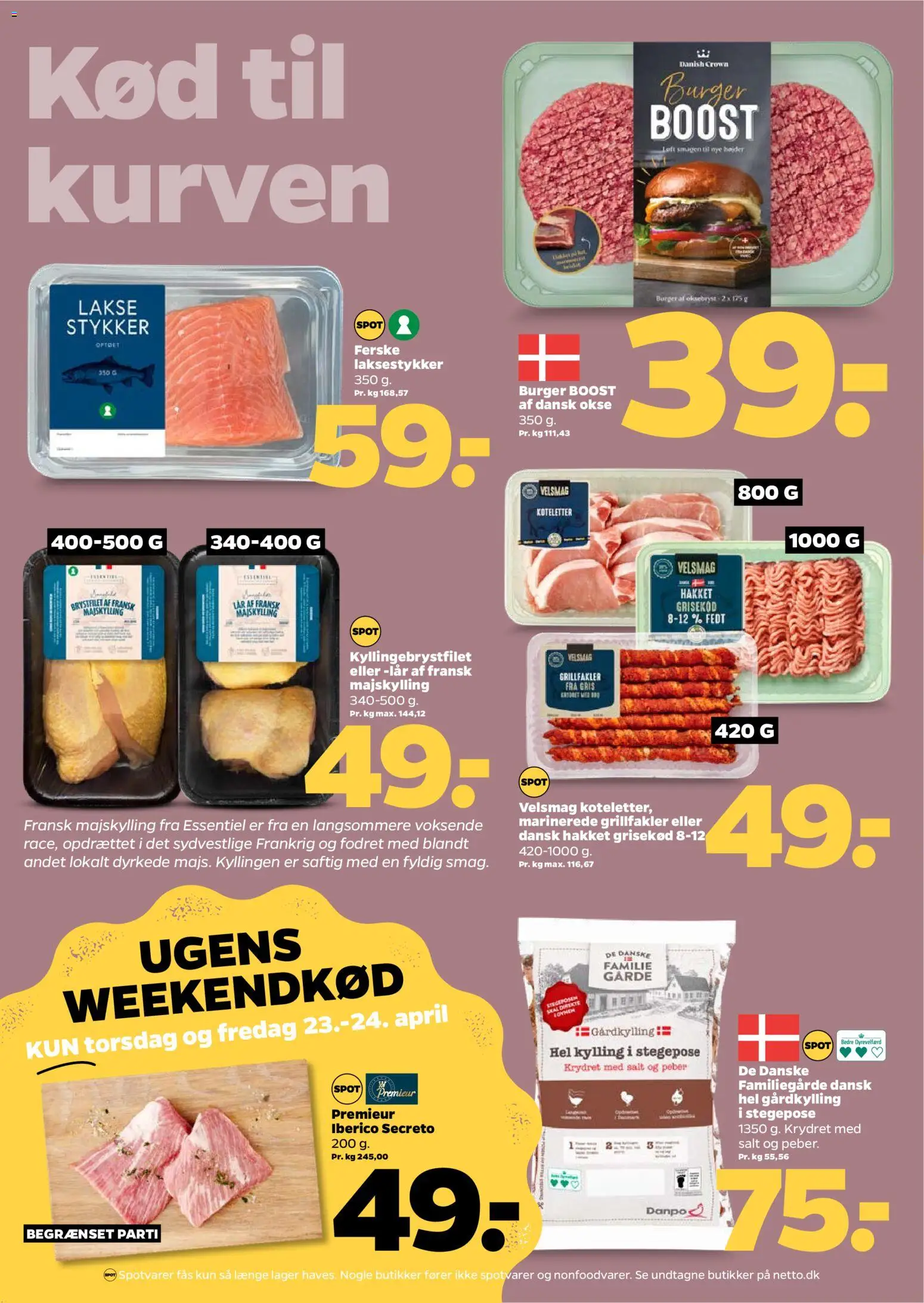 Netto tilbudsavis – gyldig fra 18.04.2026 | Side: 12 | Produkter: Koteletter, Salt, Peber, Grill