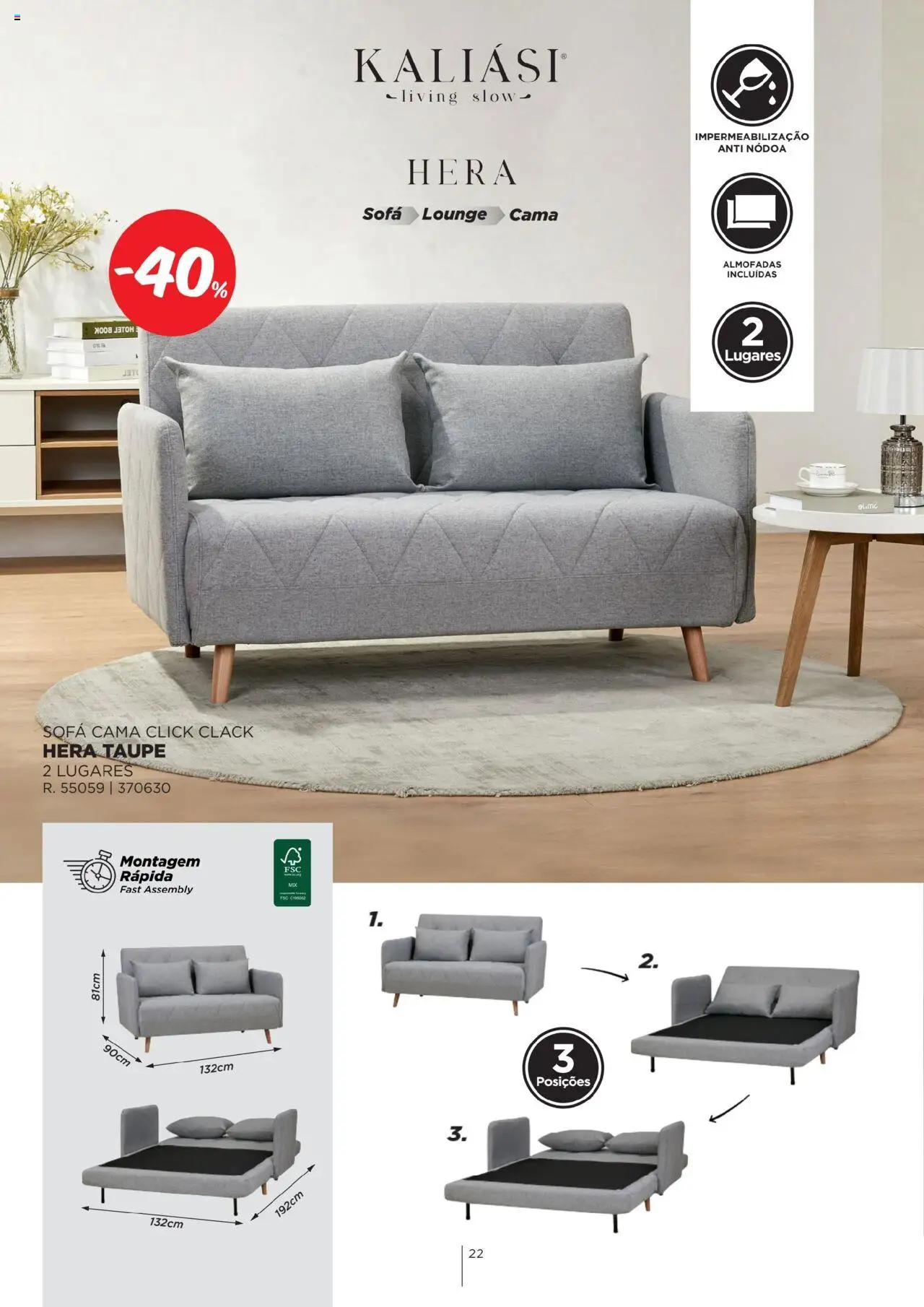 Espaço Casa - Catálogo Kaliási - Sofás Camas │ válido de 21.07.2025 | Página: 22 | Produtos: Cama, Sofá