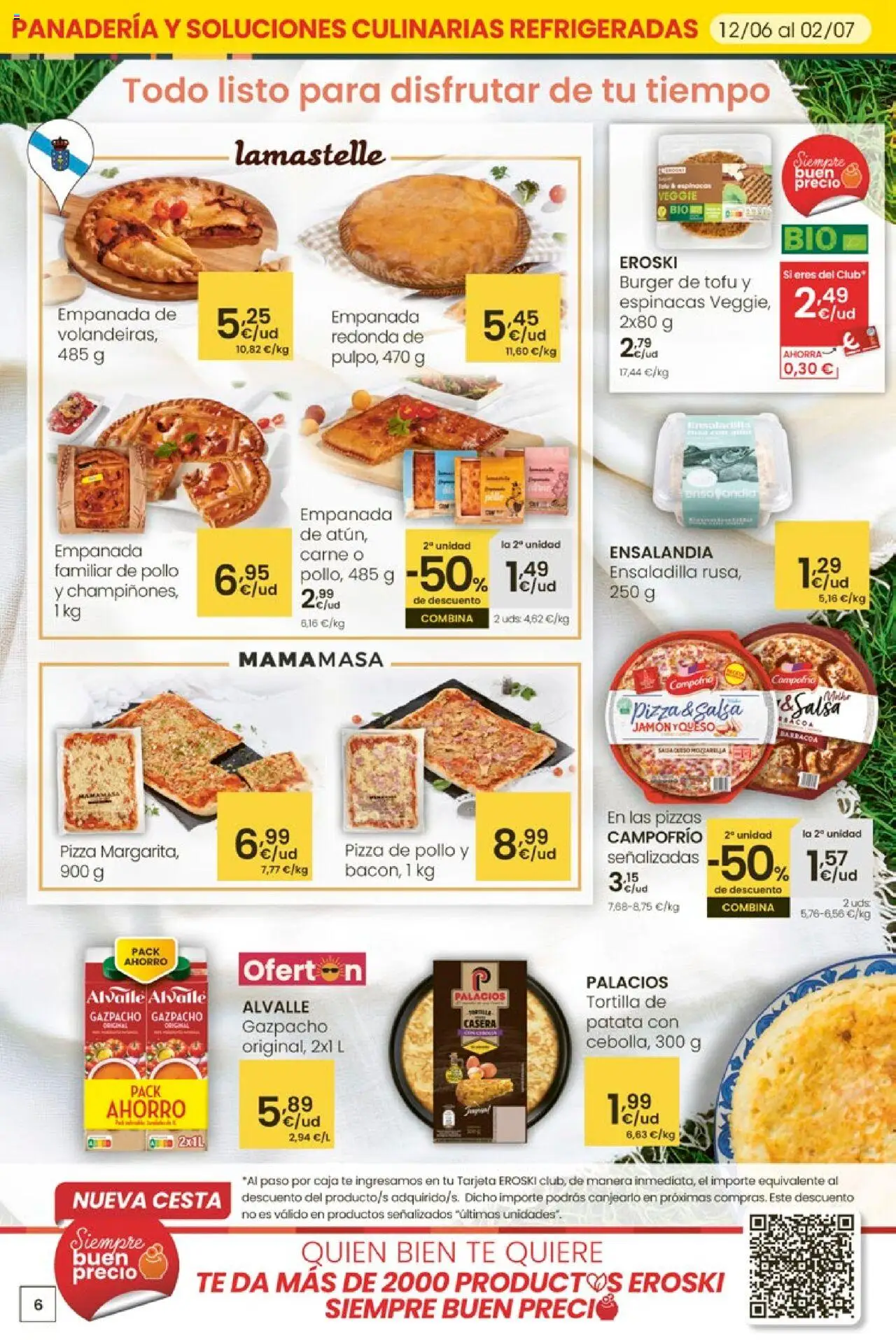Eroski - Ofertones para conquistarte │ válido desde el 12.06.2025 | Página: 6 | Productos: Jamón, Té, Panadería, Caja