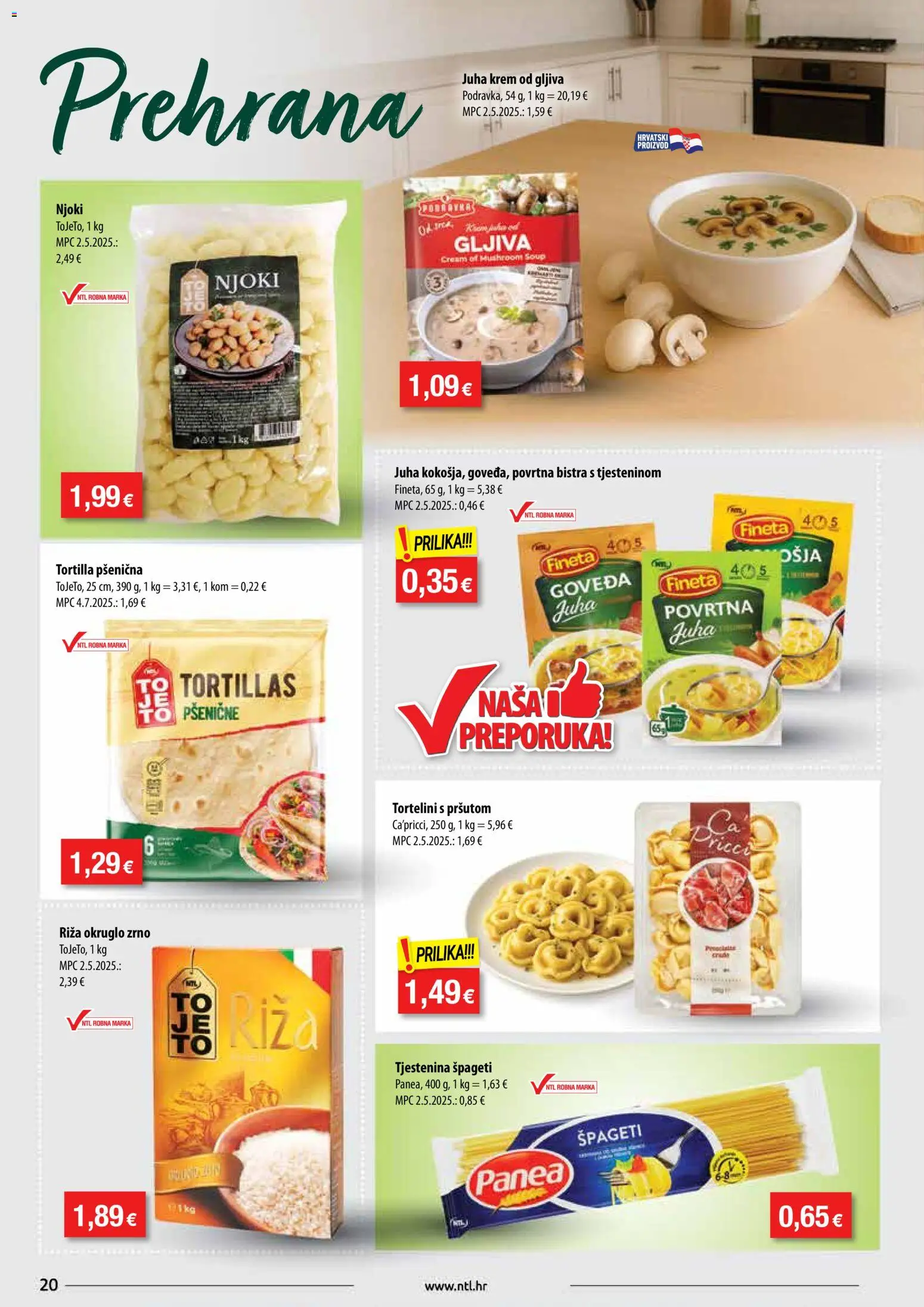 NTL katalog | vrijedi od 03.12.2025 | Stranica: 20 | Proizvodi: Riža, Tjestenina, Špageti, Juha