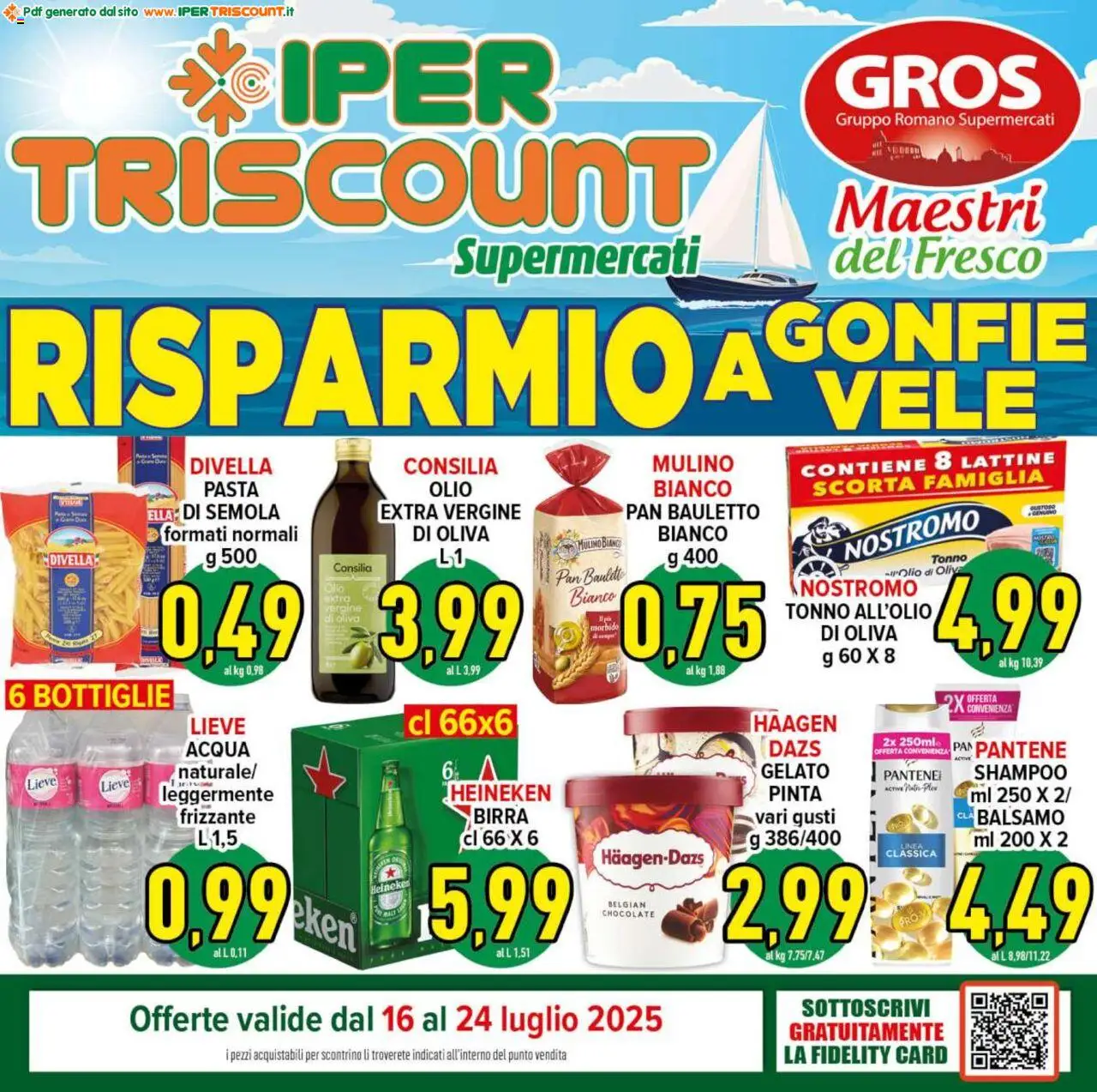 Volantino Ipertriscount del 16.07.2025 | Pagina: 1 | Prodotti: Balsamo, Olio, Pasta, Heineken