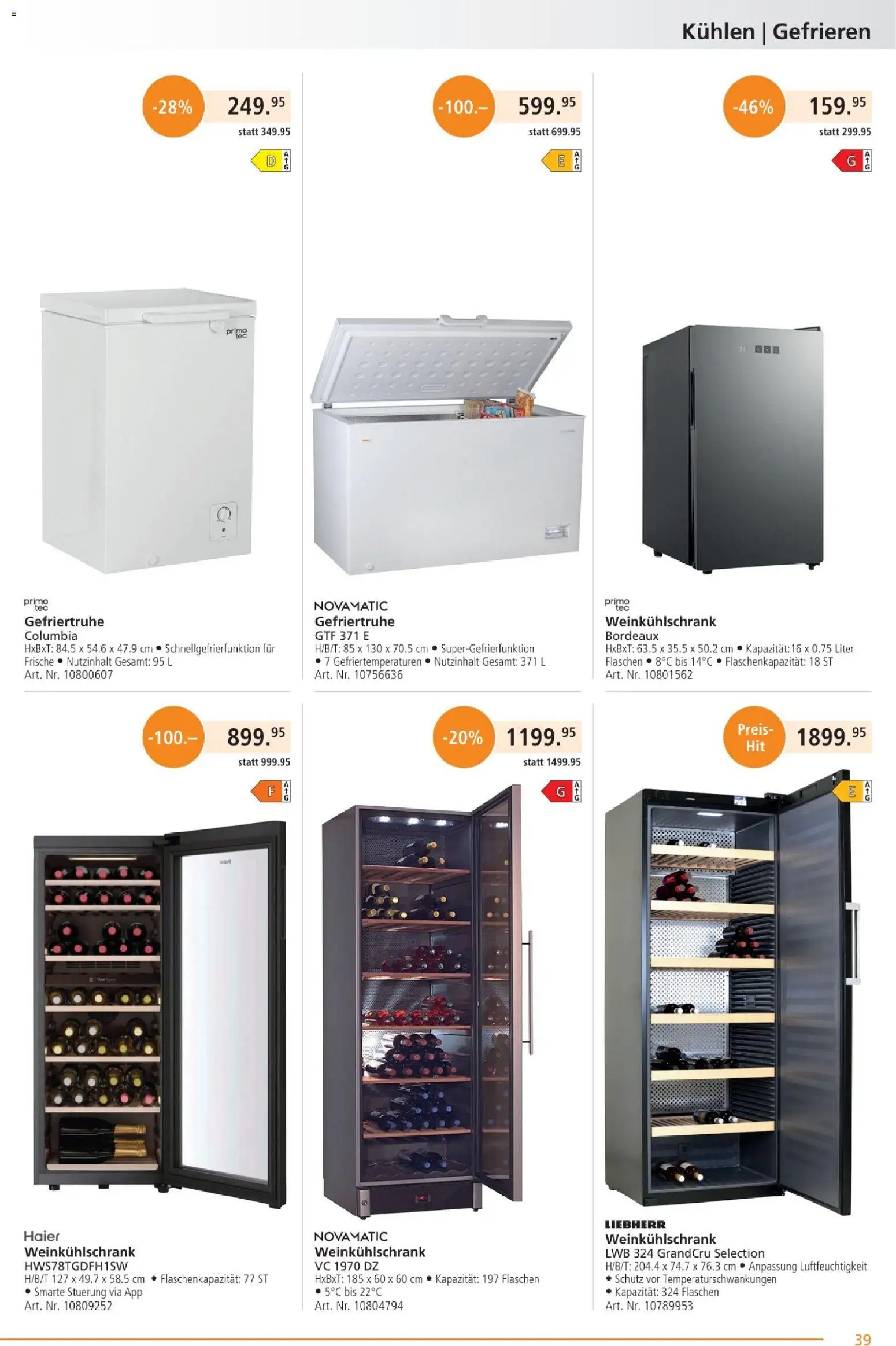 Fust Aktionen – gültig ab 26.01.2026 | Seite: 39 | Produkte: Gefriertruhe, Liebherr
