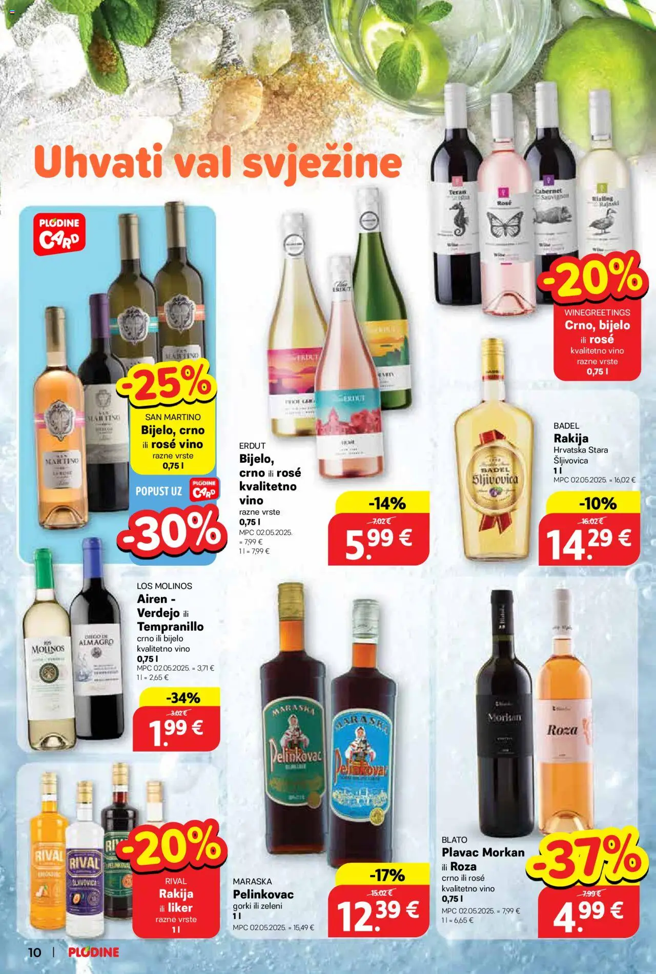 Plodine katalog | vrijedi od 25.06.2025 | Stranica: 10 | Proizvodi: Pelinkovac, Šljivovica, Vino, Liker