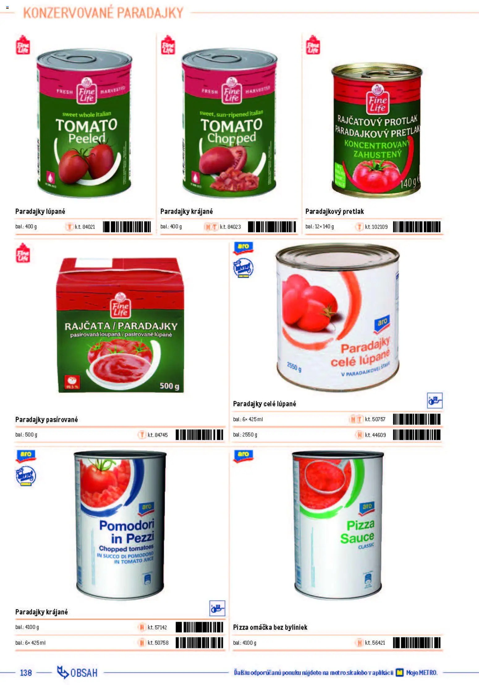 Nové Metro akcie – leták je platný od 05.12.2025 | Strana: 138 | Produkty: Pizza, Paradajky, Omáčka