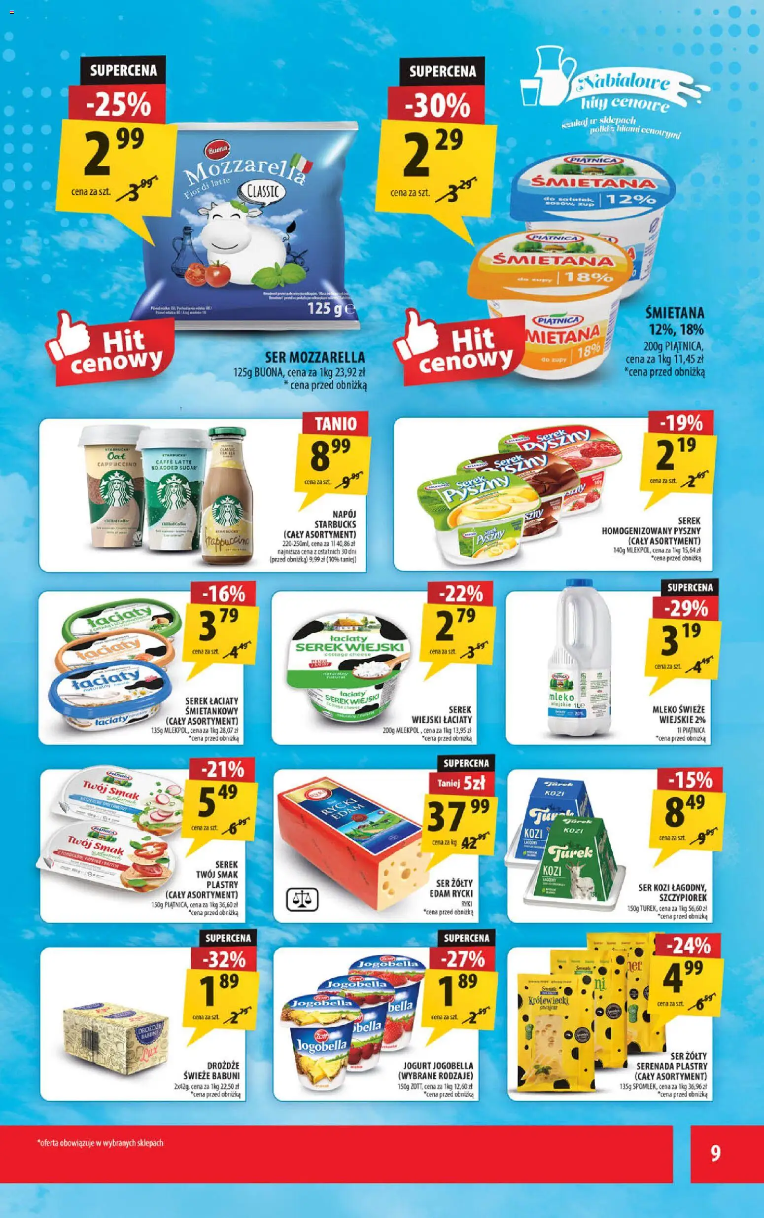 Arhelan gazetka od 24.04.2026 | Strona: 9 | Produkty: Cappuccino, Serek wiejski, Jogurt, Mozzarella