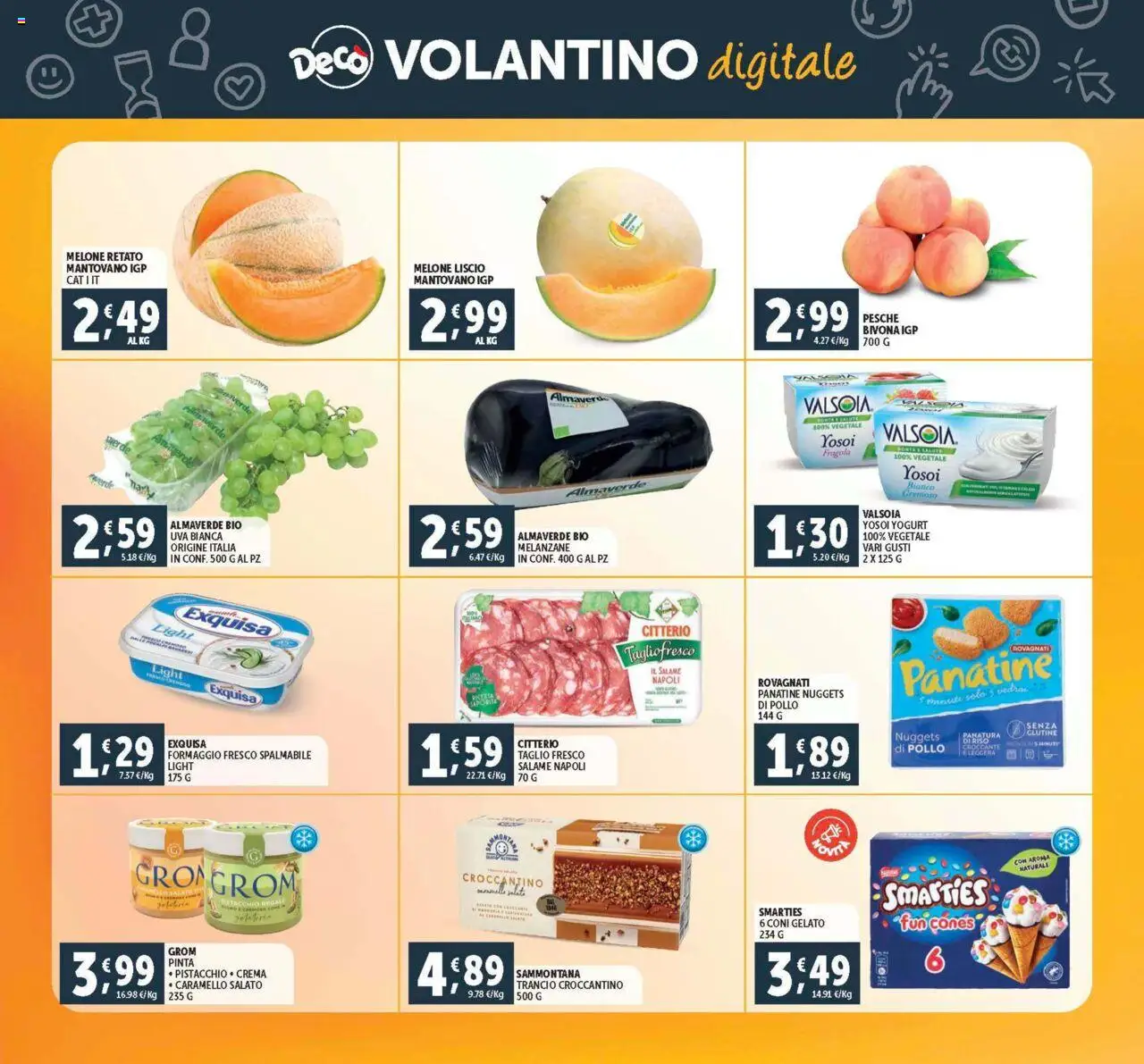 Volantino Decò del 29.07.2025 | Pagina: 22 | Prodotti: Yogurt, Gelato, Melone, Melanzane
