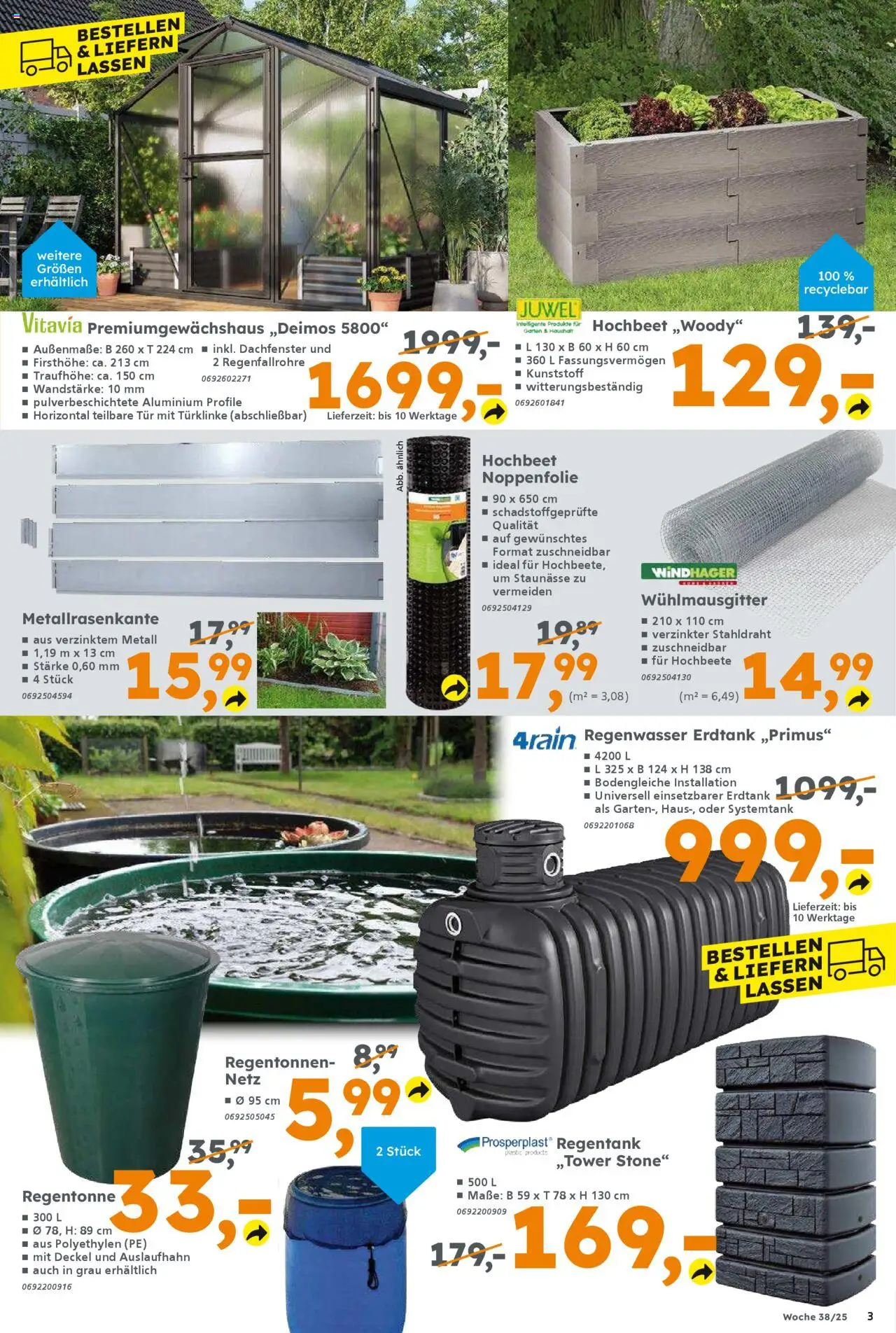 Globus Baumarkt Prospekt Oranienburg-Germendorf – gültig ab 15.09.2025 | Seite: 3 | Produkte: Hochbeet, Tür