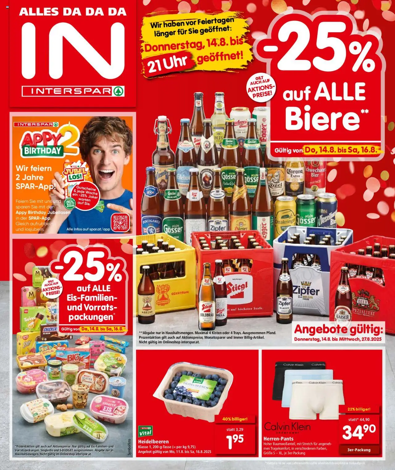 Interspar Flugblatt - Salzburg gültig ab 14.08.2025 | Seite: 1 | Produkte: Uhr, Bier