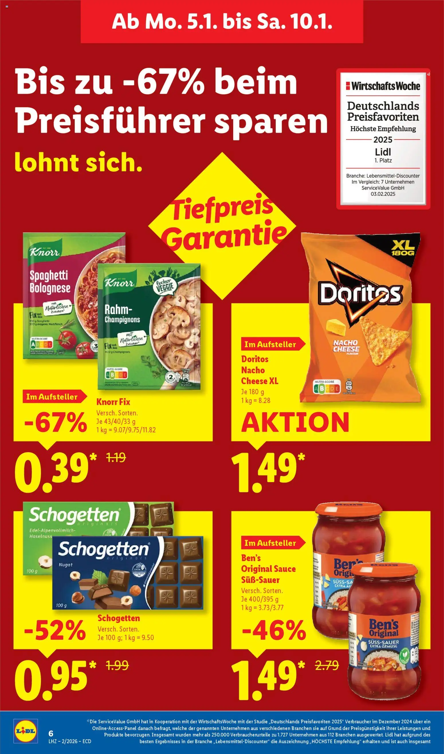 Lidl - Prospekt – gültig ab 05.01.2026 | Seite: 12 | Produkte: Knorr fix, Gemüse, Schogetten, Hackfleisch