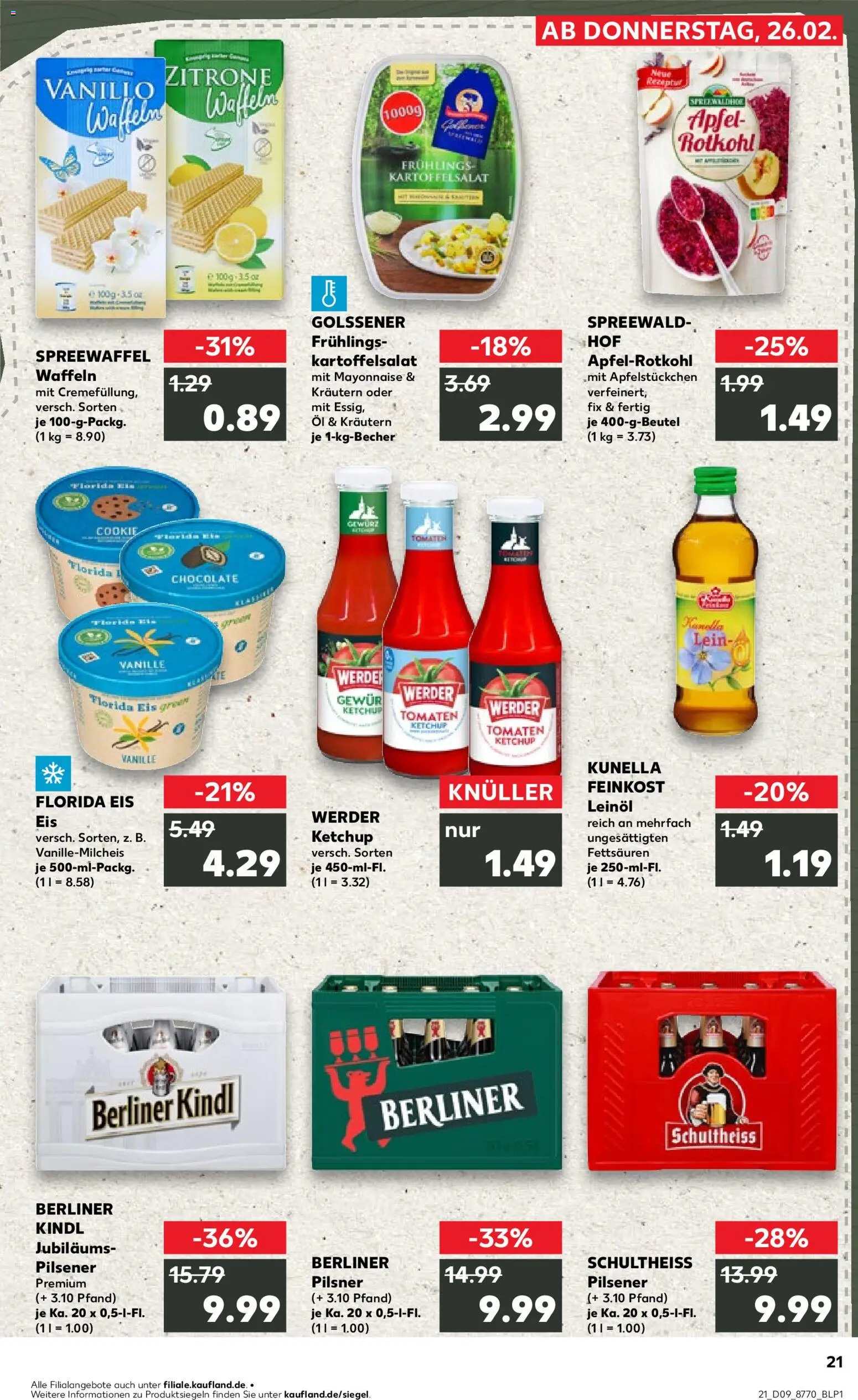 Kaufland prospekt Potsdam	 – gültig ab 26.02.2026 | Seite: 21 | Produkte: Rotkohl, Apple, Waffeln, Ketchup