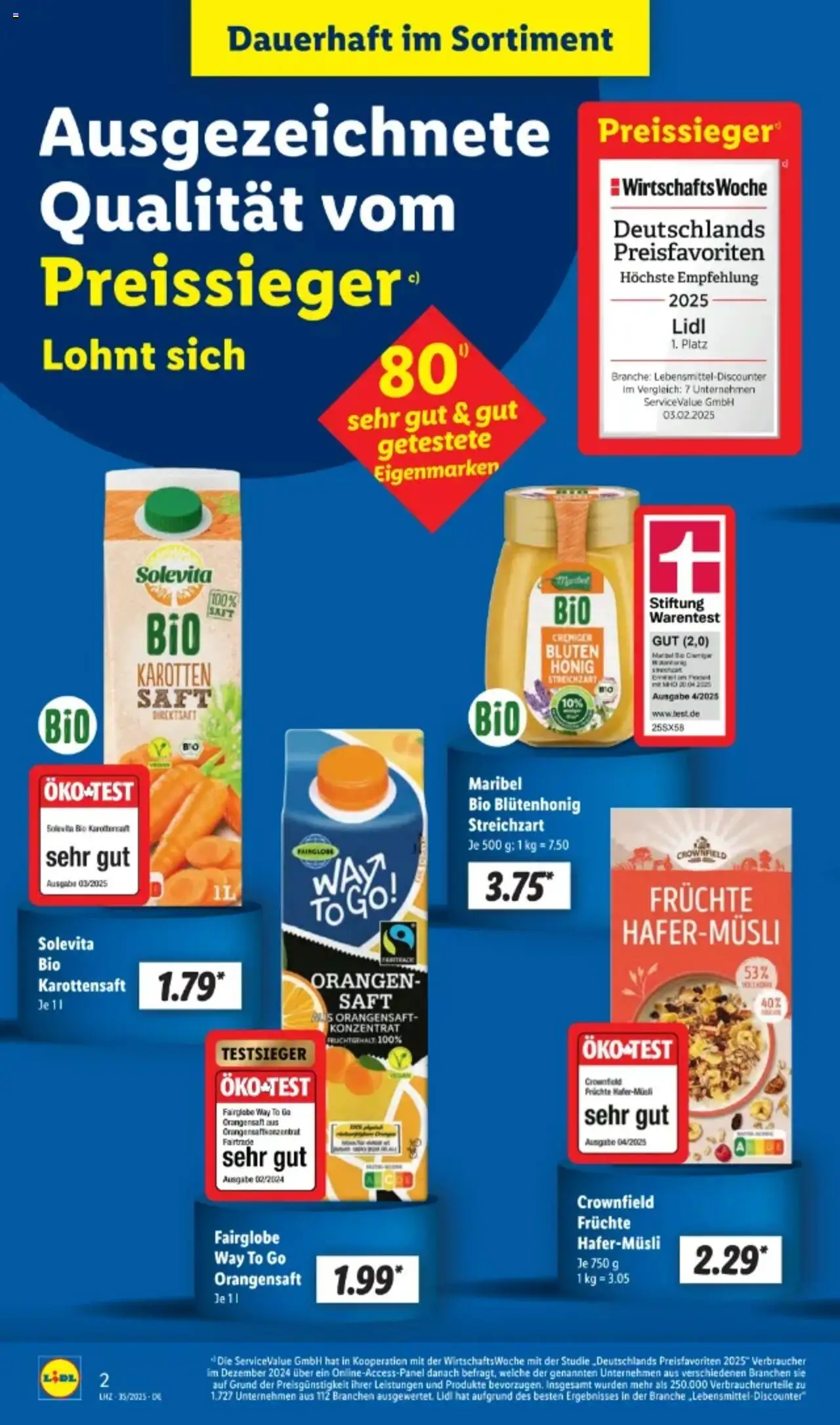 Lidl Prospekt 	 - gültig ab dem 25.08.2025 | Seite: 2 | Produkte: Orangen, Orangensaft, Saft