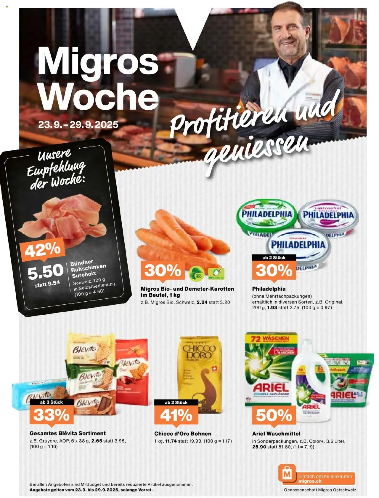 Migros Aktionen – gültig ab 23.09.2025 | Seite: 1 | Produkte: Waschmittel