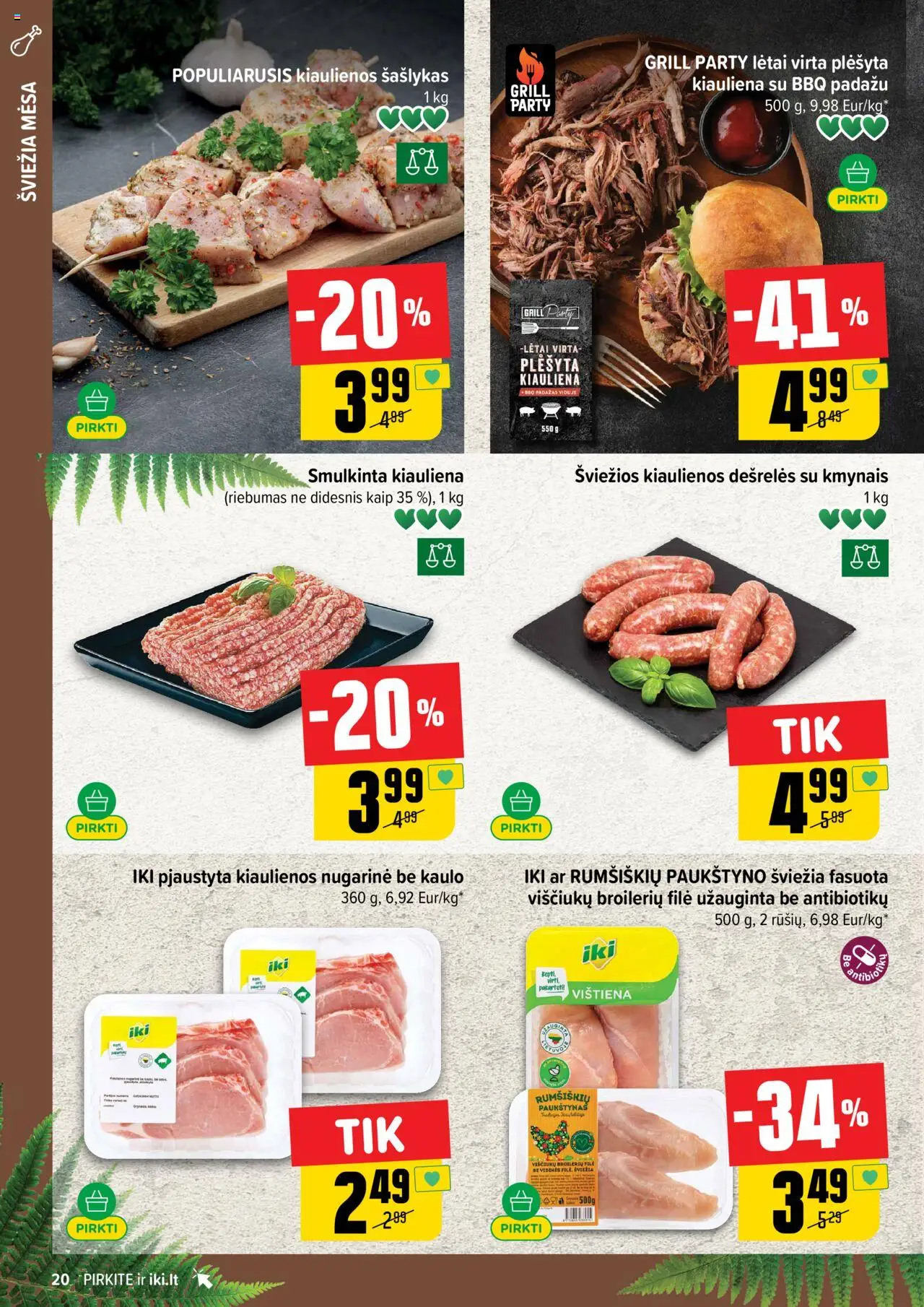 IKI leidinys│galioja nuo 16.06.2025 | Puslapis: 20 | Prekių: Dešrelės, Vištiena, Kiauliena, Padažas