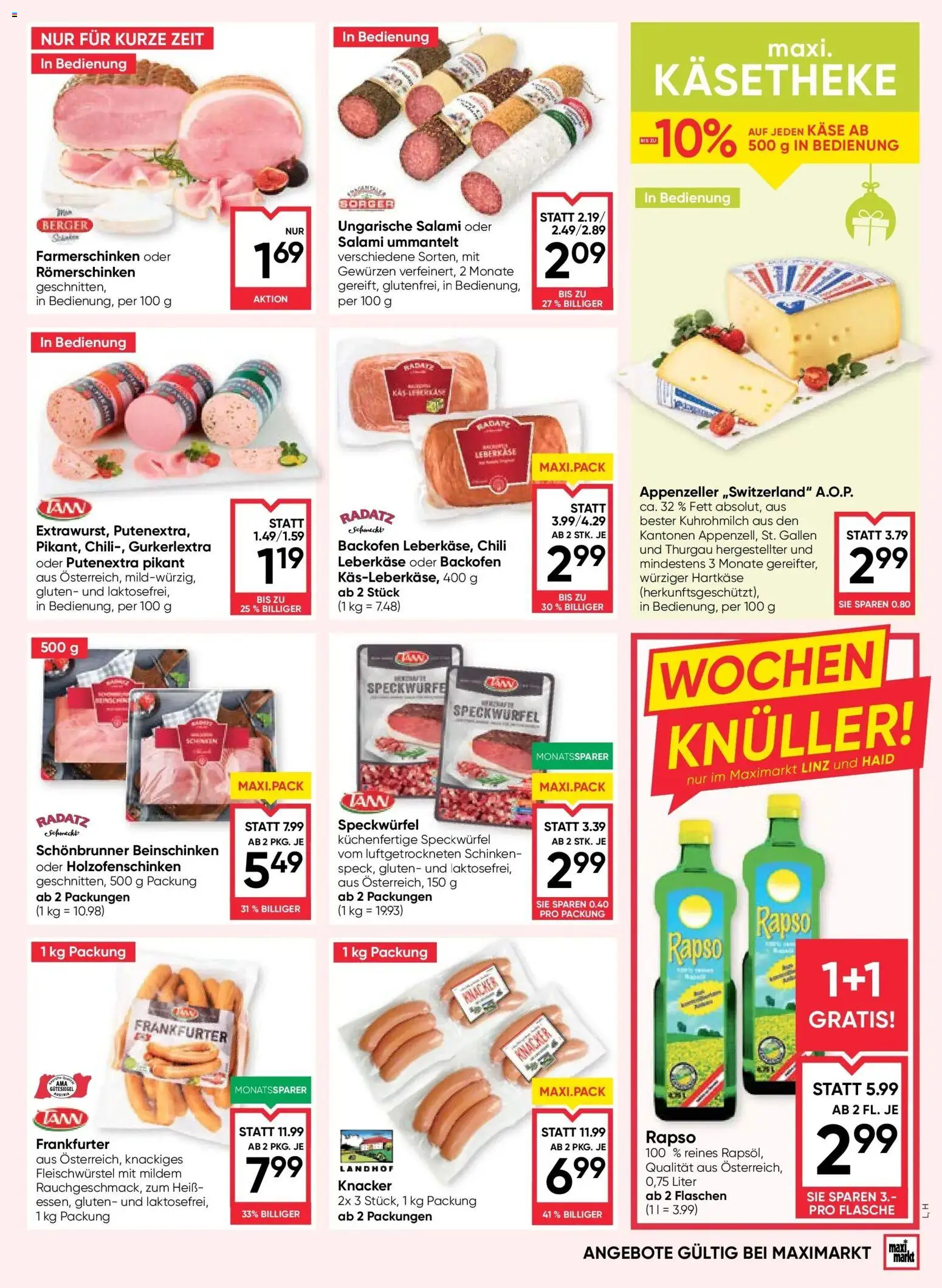 Maximarkt Haid, Linz gültig ab 11.12.2025 | Seite: 9 | Produkte: Chili, Käse, Salami, Schinken