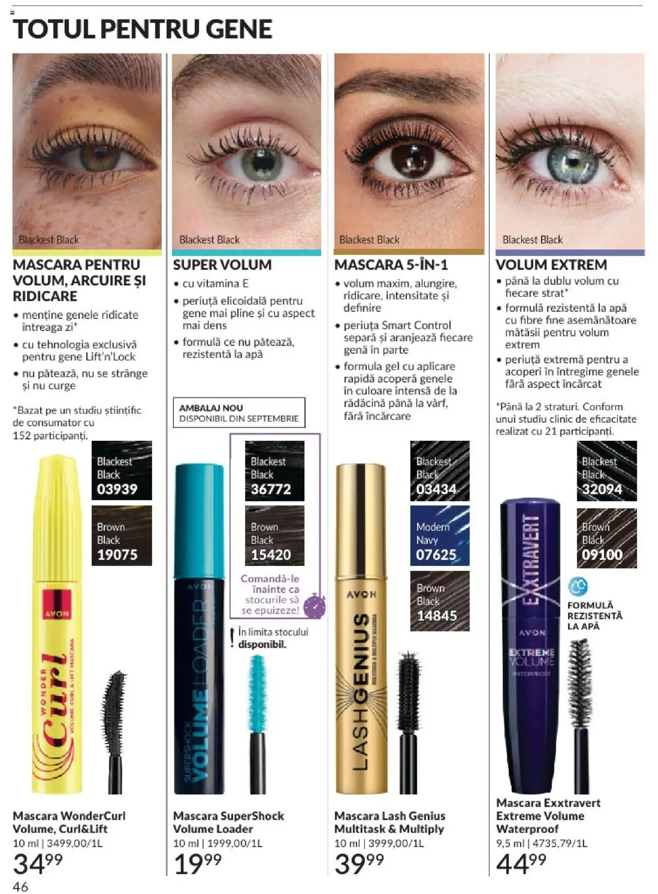 Catalog Avon - 08 2025 – valabil de la 01.08.2025 | Pagină: 46 | Produse: Mascara, Apă