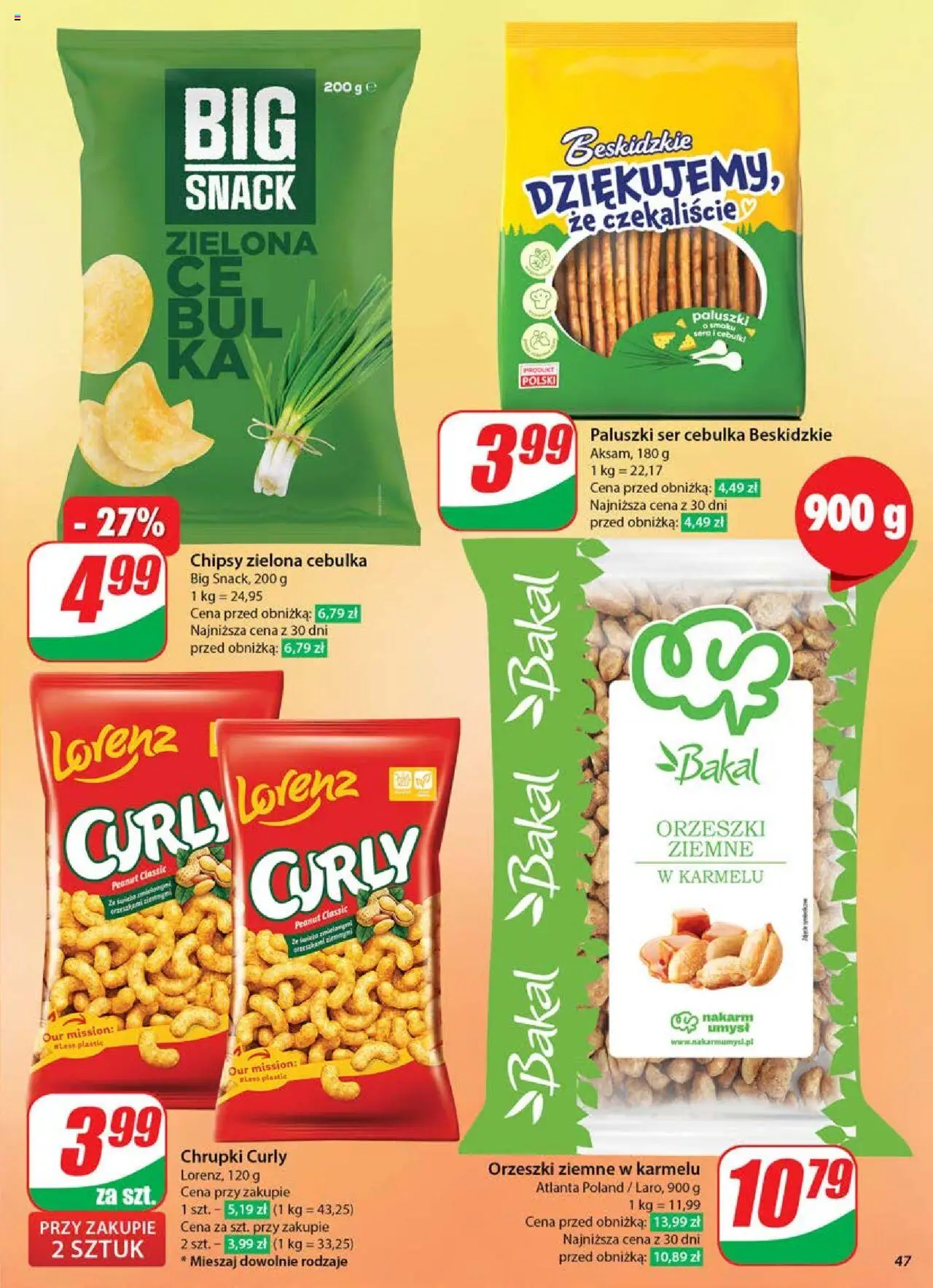 Dino Gazetka od 04.06.2025 | Strona: 47 | Produkty: Chipsy, Chrupki, Paluszki, Orzeszki ziemne