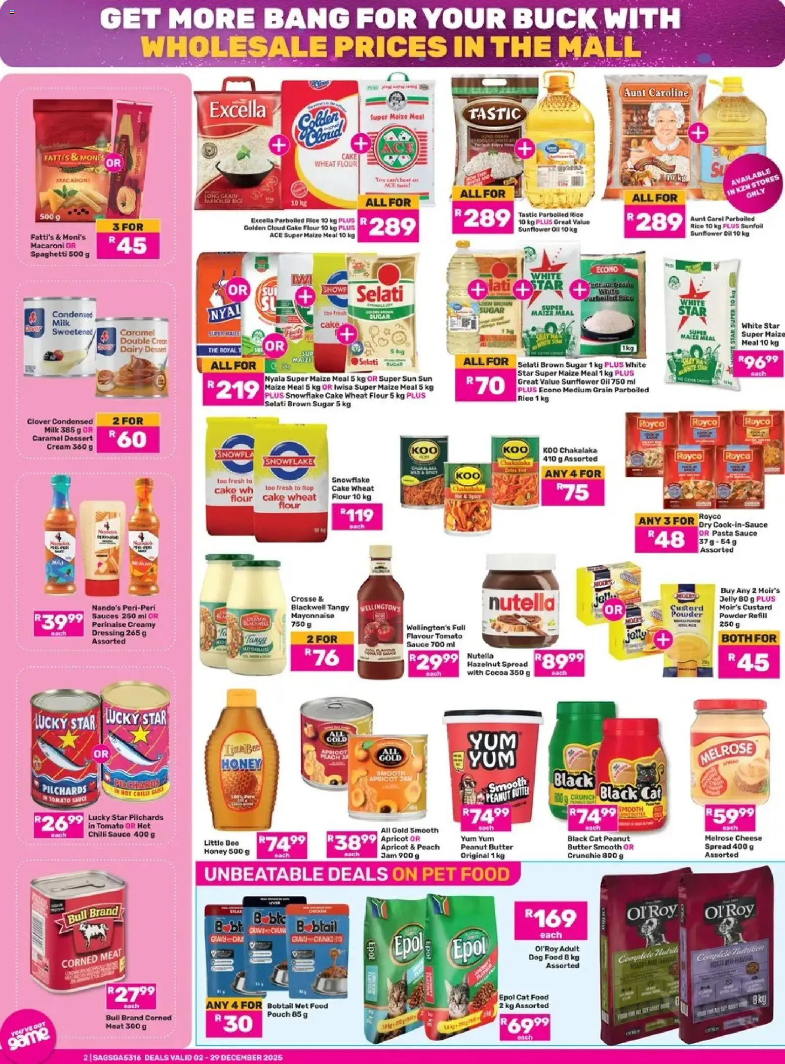 New Game catalogue – valid from 02.12.2025 | Page: 2 | Products: Dressing, Mayonnaise, Sugar, Cat food