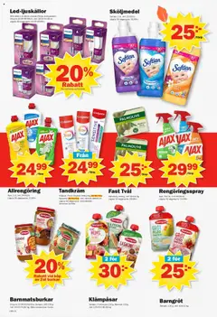 Pekås reklamblad aktuell från 15.09.2025 | Sida: 6 | Produkter: Barnmat, Tandkräm, Sköljmedel, Allrengöring