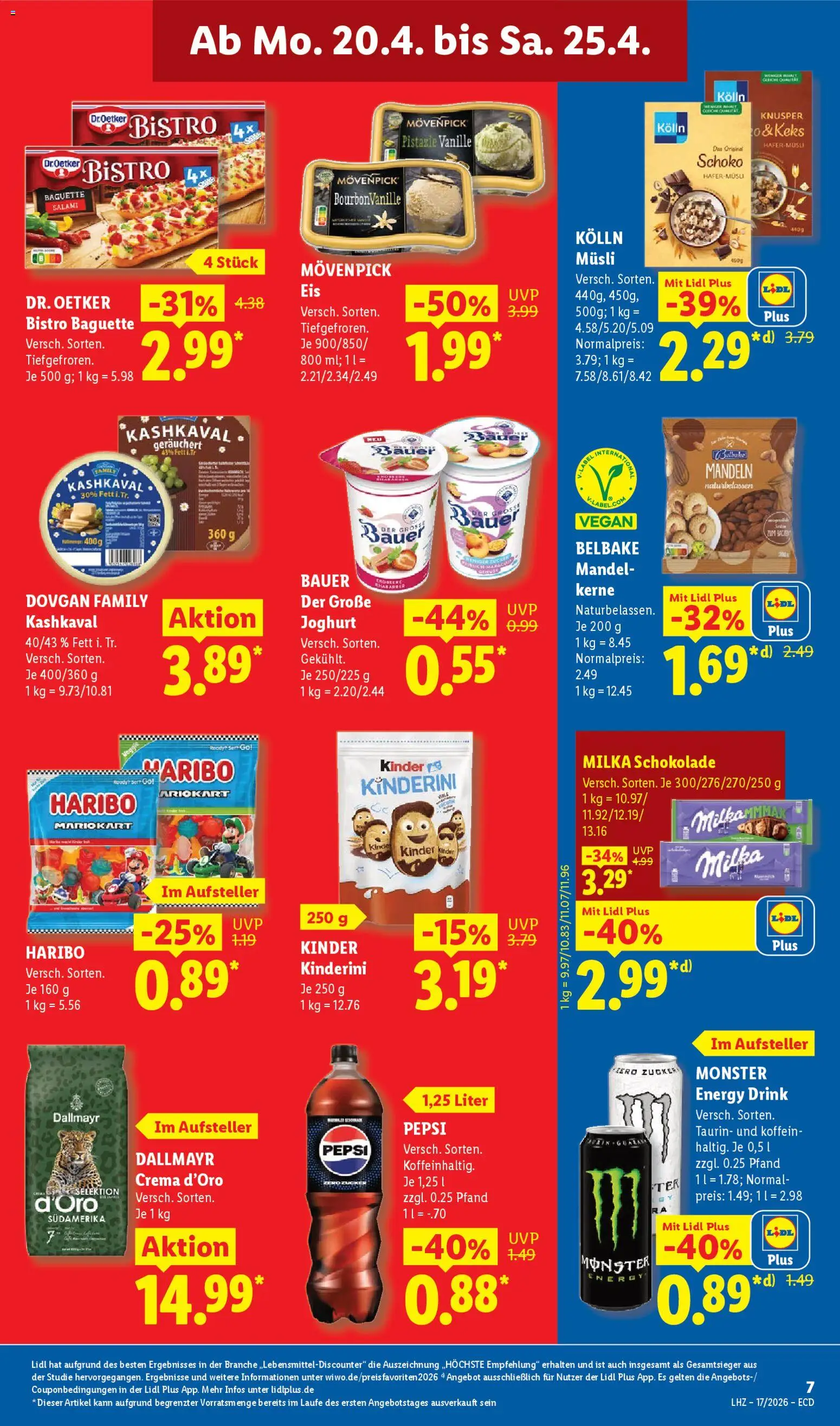 Lidl Německo leták od 20.04.2026 | Strana: 15 | Produkty: Monster, Pepsi, Monster Energy, Crema