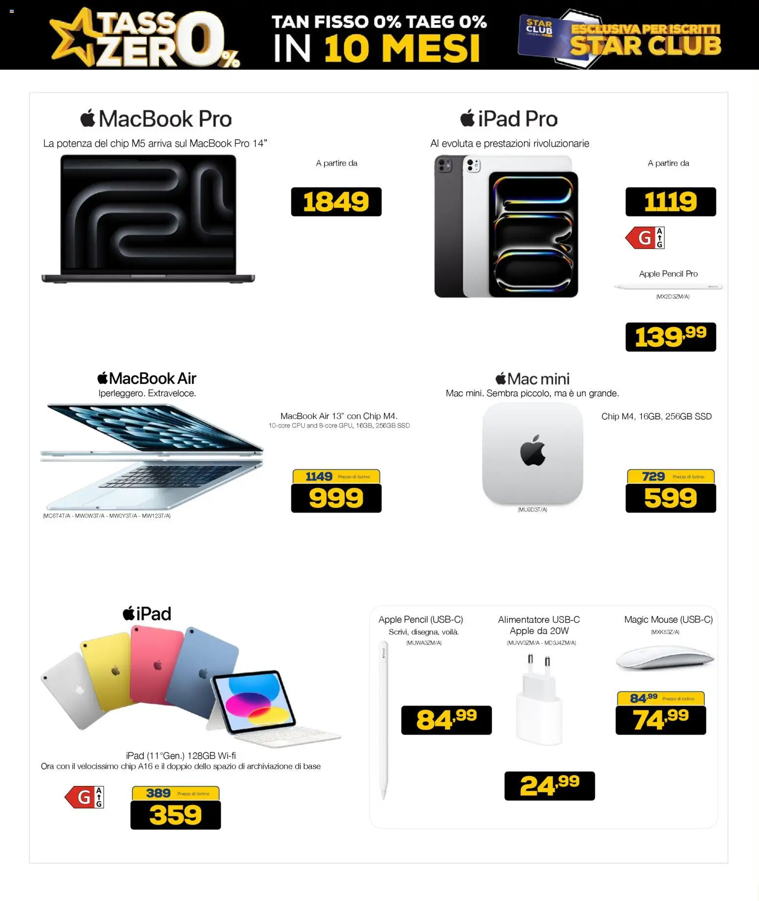 Volantino Euronics del 31.10.2025 | Pagina: 7 | Prodotti: Macbook air, Mouse, Ipad, Macbook