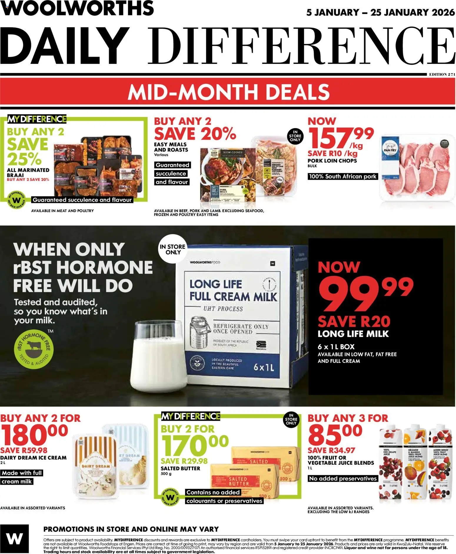 New Woolworths catalogue – valid from 05.01.2026 | Page: 8 | Products: Box, Butter, Pork, Fruit