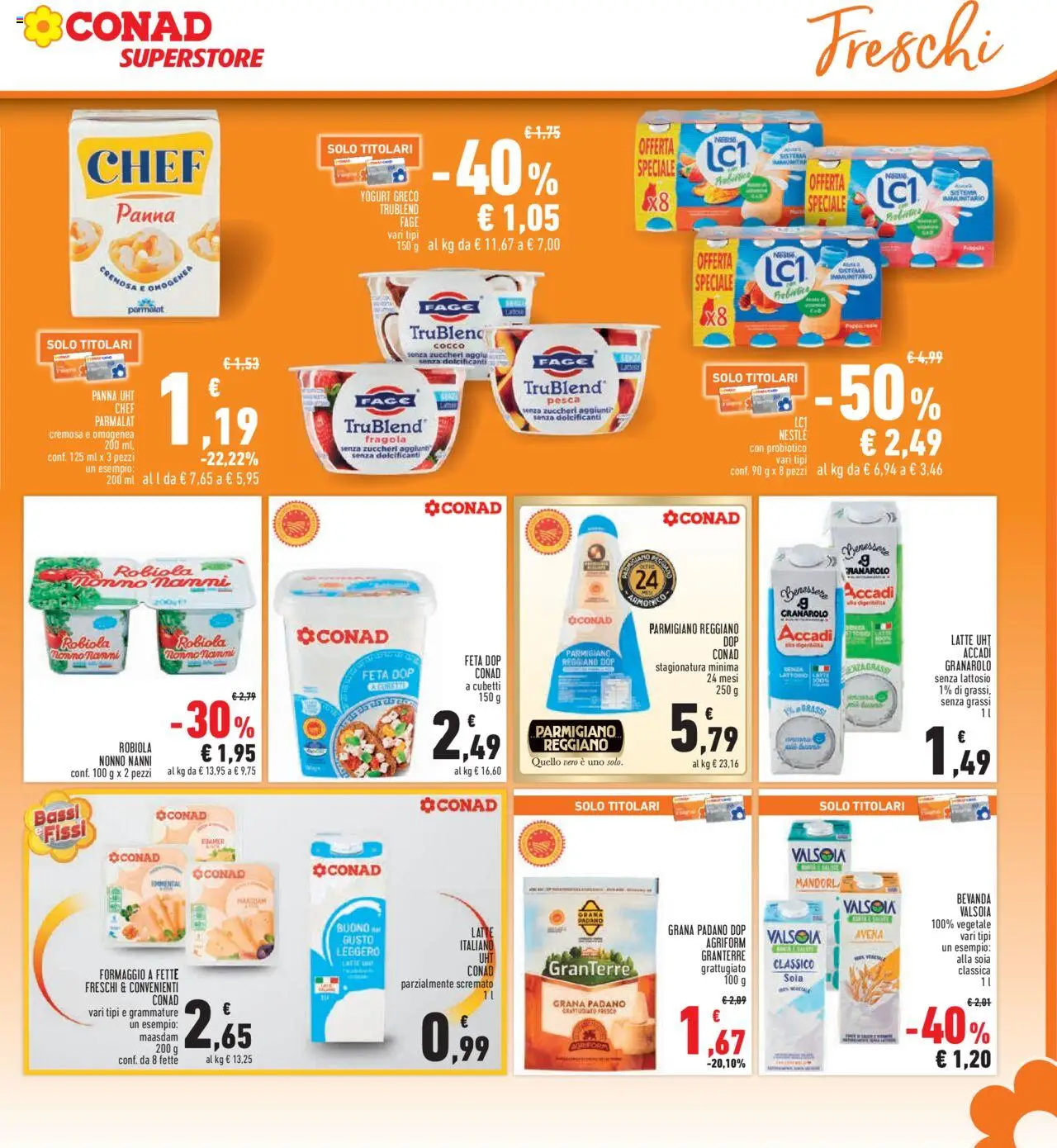 Volantino Conad del 14.08.2025 | Pagina: 7 | Prodotti: Latte, Parmigiano reggiano, Parmigiano, Emmental