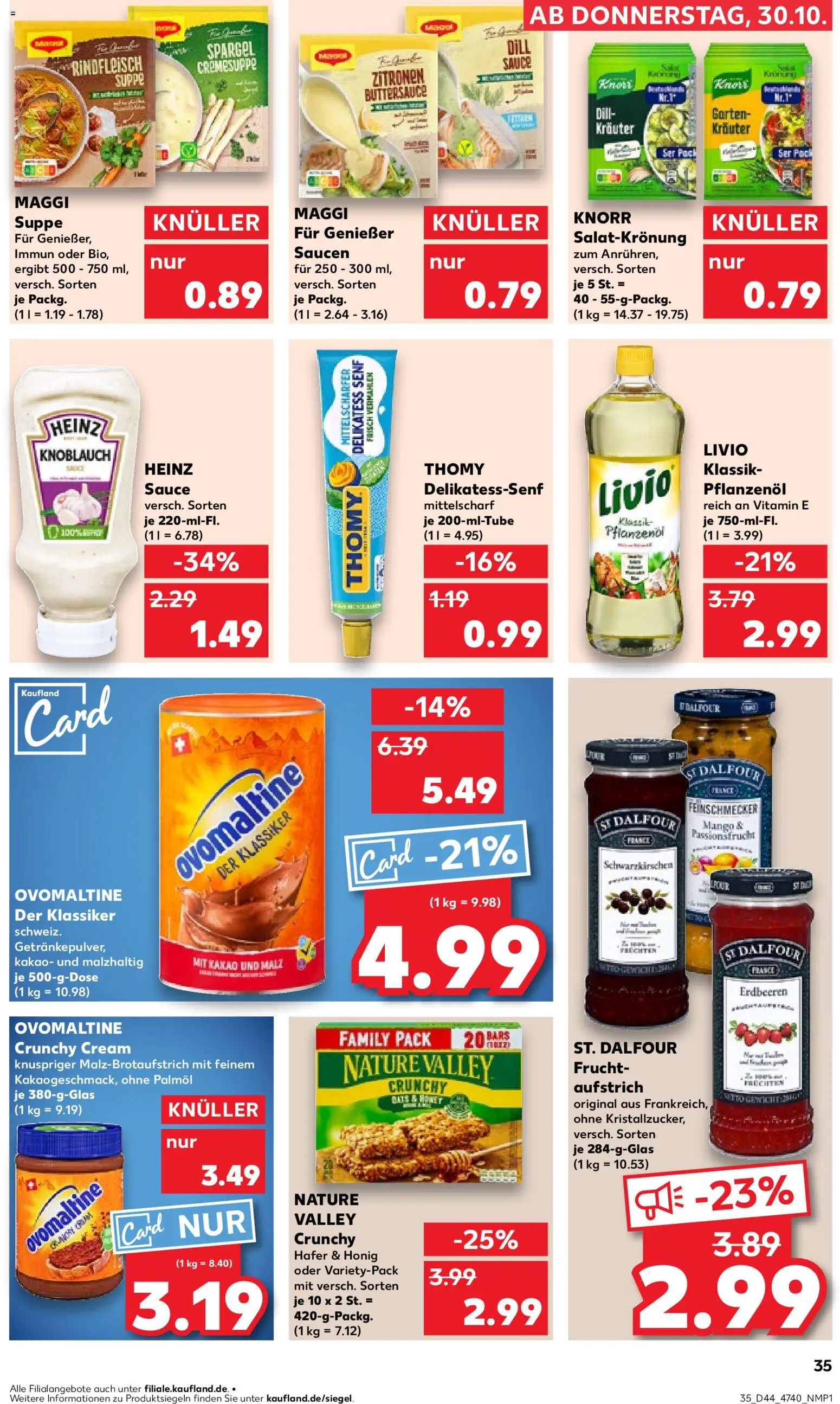 Kaufland prospekt Hannover	 – gültig ab 30.10.2025 | Seite: 35 | Produkte: Ovomaltine, Knoblauch, Maggi suppe, Dill