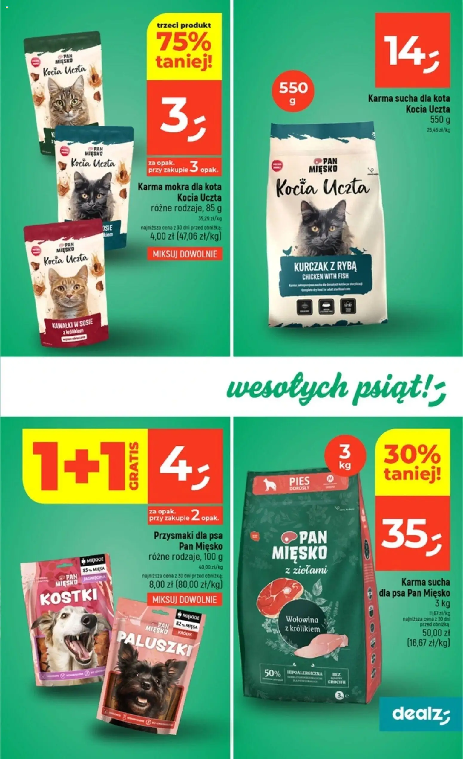 Dealz Gazetka od 18.12.2025 | Strona: 45 | Produkty: Kurczak, Karma mokra dla kota, Paluszki, Ryba
