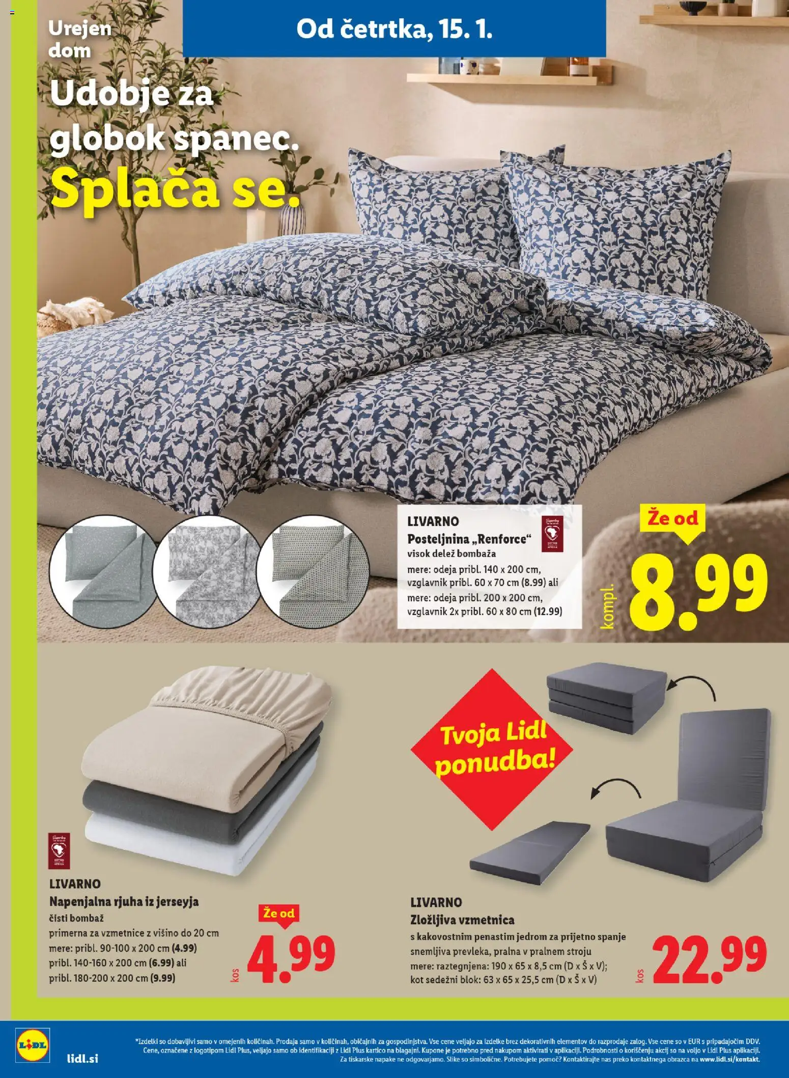Novi Lidl katalog ponudbe – veljaven od 15.01.2026 | Stran: 16 | Izdelki: Vzglavnik, Odeja, Rjuha, Blok